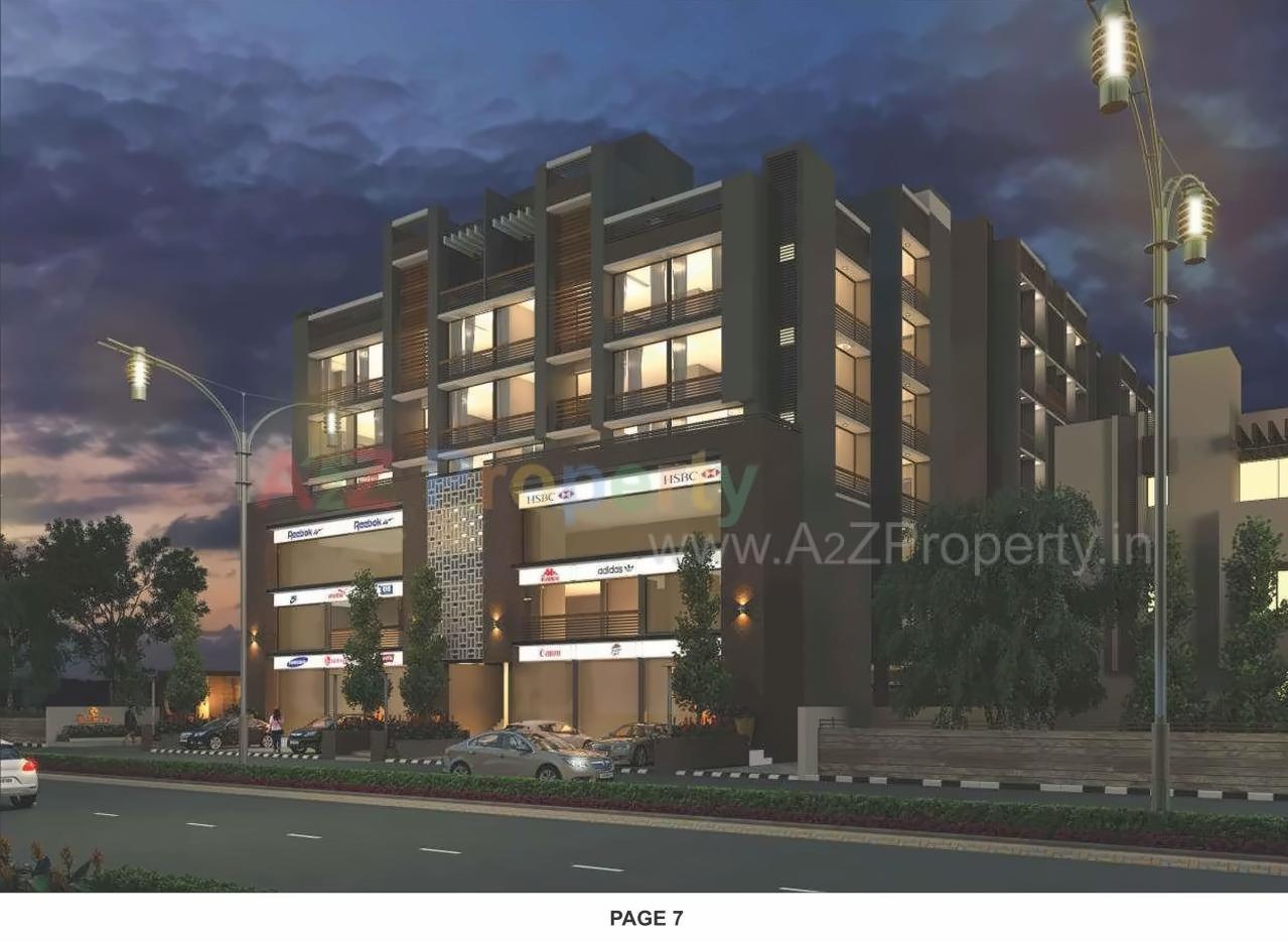 3D Elevation of real estate project Shiv Swati Appartment located at Nana-chiloda, Ahmedabad, Gujarat