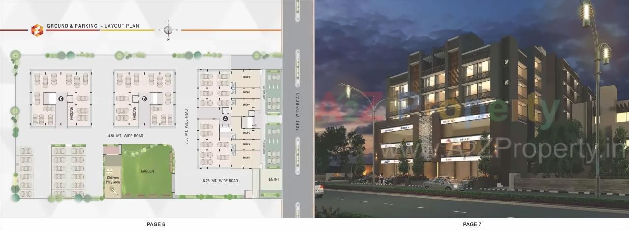 Layout of real estate project Shiv Swati Appartment located at Nana-chiloda, Ahmedabad, Gujarat