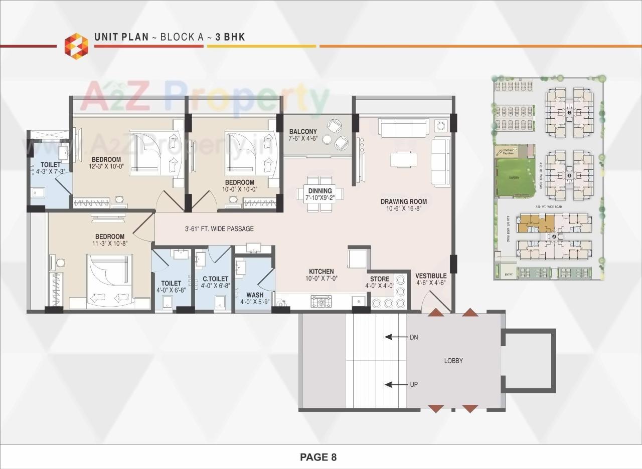 Layout of real estate project Shiv Swati Appartment located at Nana-chiloda, Ahmedabad, Gujarat