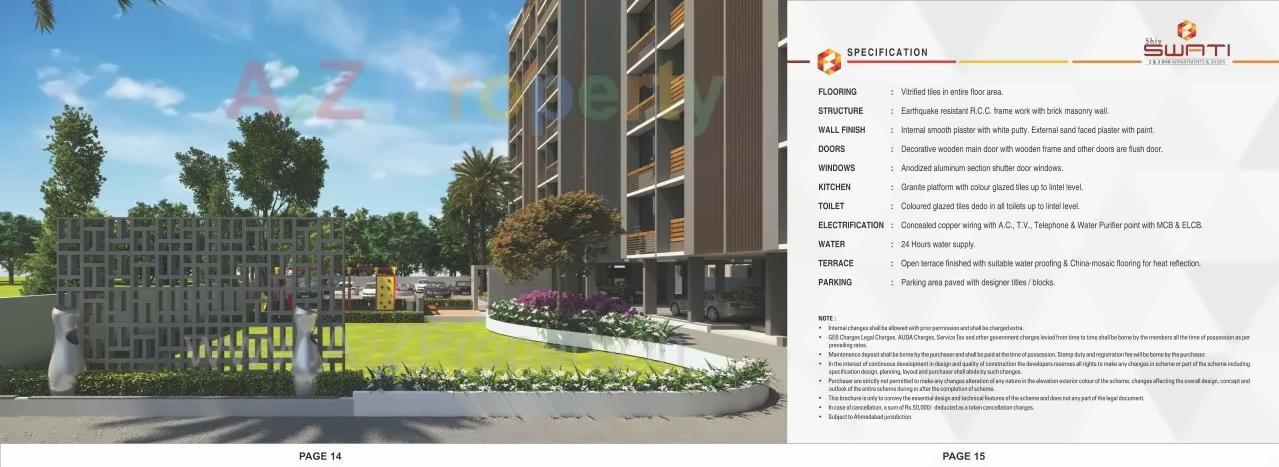 3D Elevation of real estate project Shiv Swati Appartment located at Nana-chiloda, Ahmedabad, Gujarat