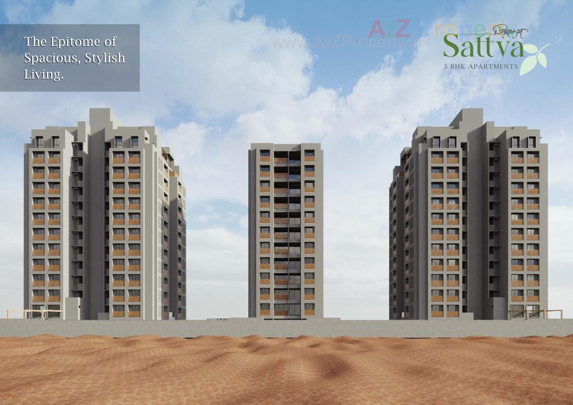 3D Elevation of real estate project Shivalay Sattva located at Shilaj, Ahmedabad, Gujarat