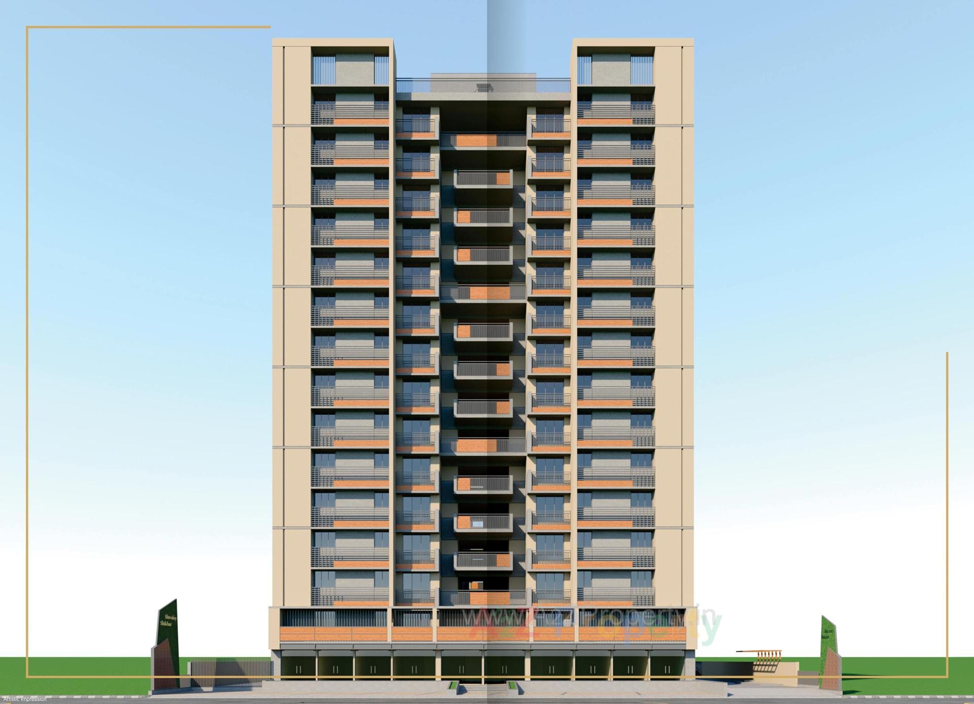 3D Elevation of real estate project Shivalay Shikhar located at Shilaj, Ahmedabad, Gujarat