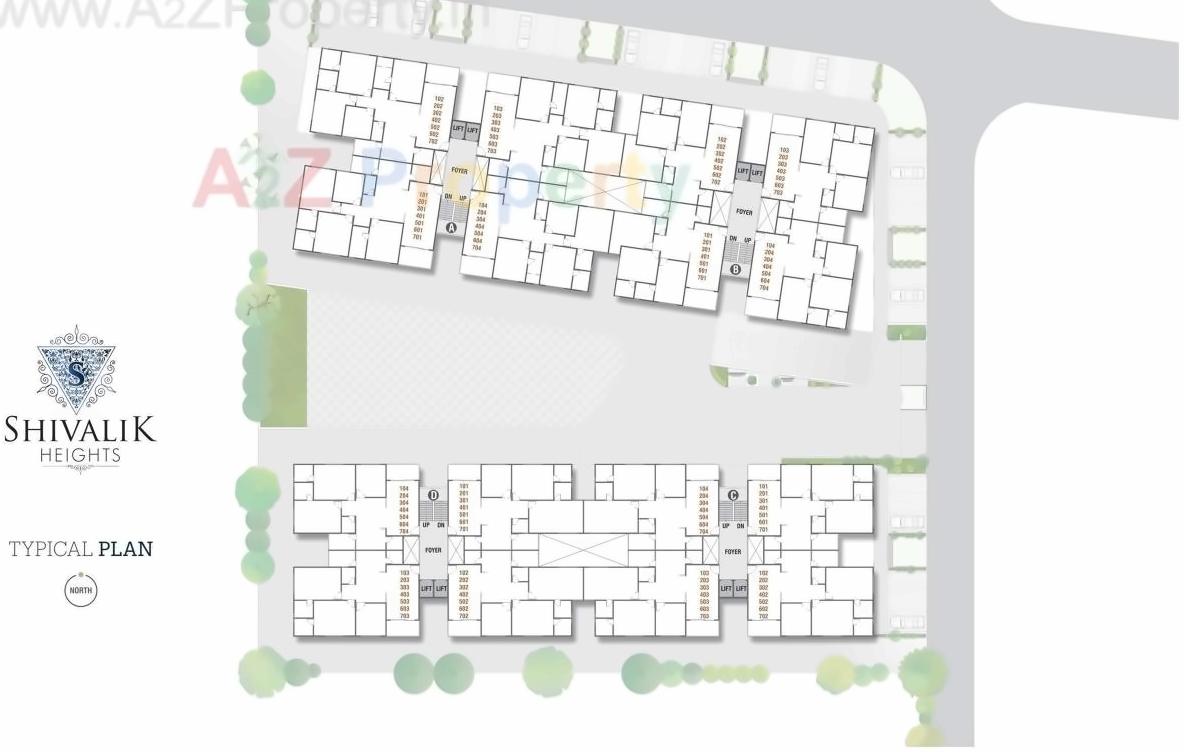 Layout of real estate project Shivalik Heights located at Chiloda, Ahmedabad, Gujarat
