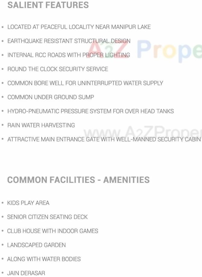 Amenities of Shivalik Lake View