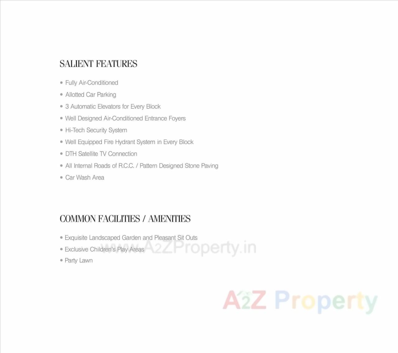 Amenities of Shivalik Residences