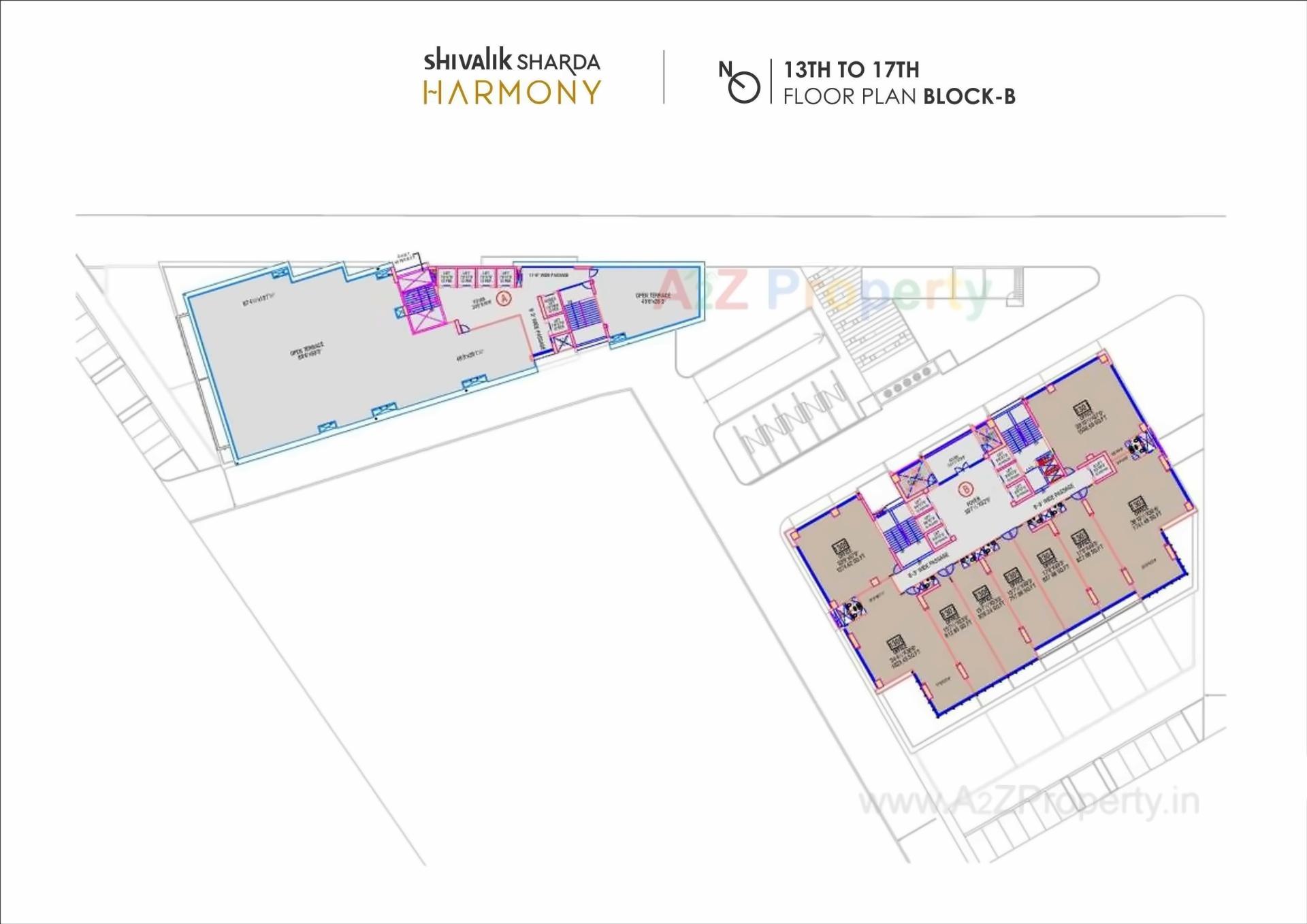 Layout of real estate project Shivalik Sharda Harmony located at Ahmedabad, Ahmedabad, Gujarat