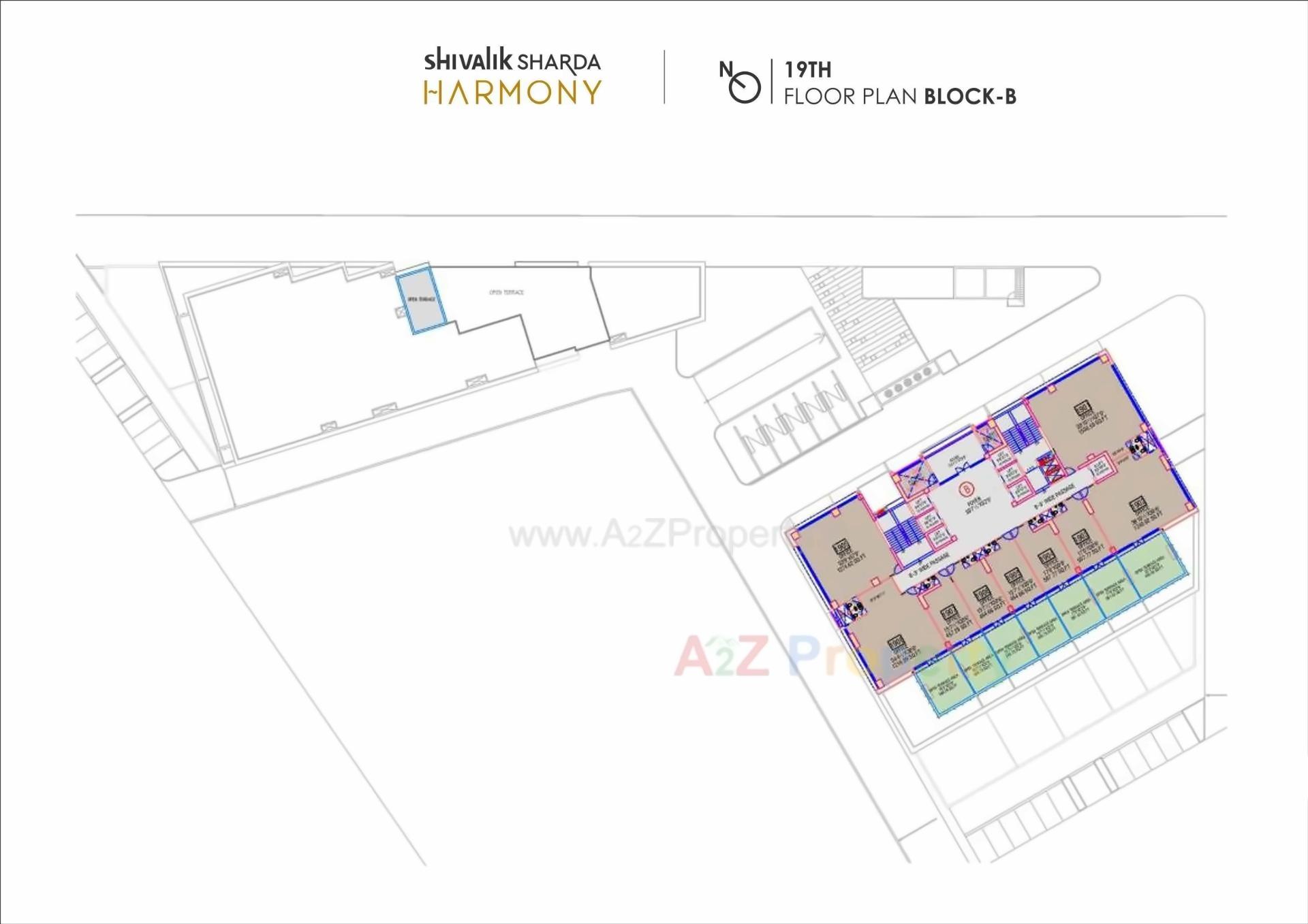 Layout of real estate project Shivalik Sharda Harmony located at Ahmedabad, Ahmedabad, Gujarat