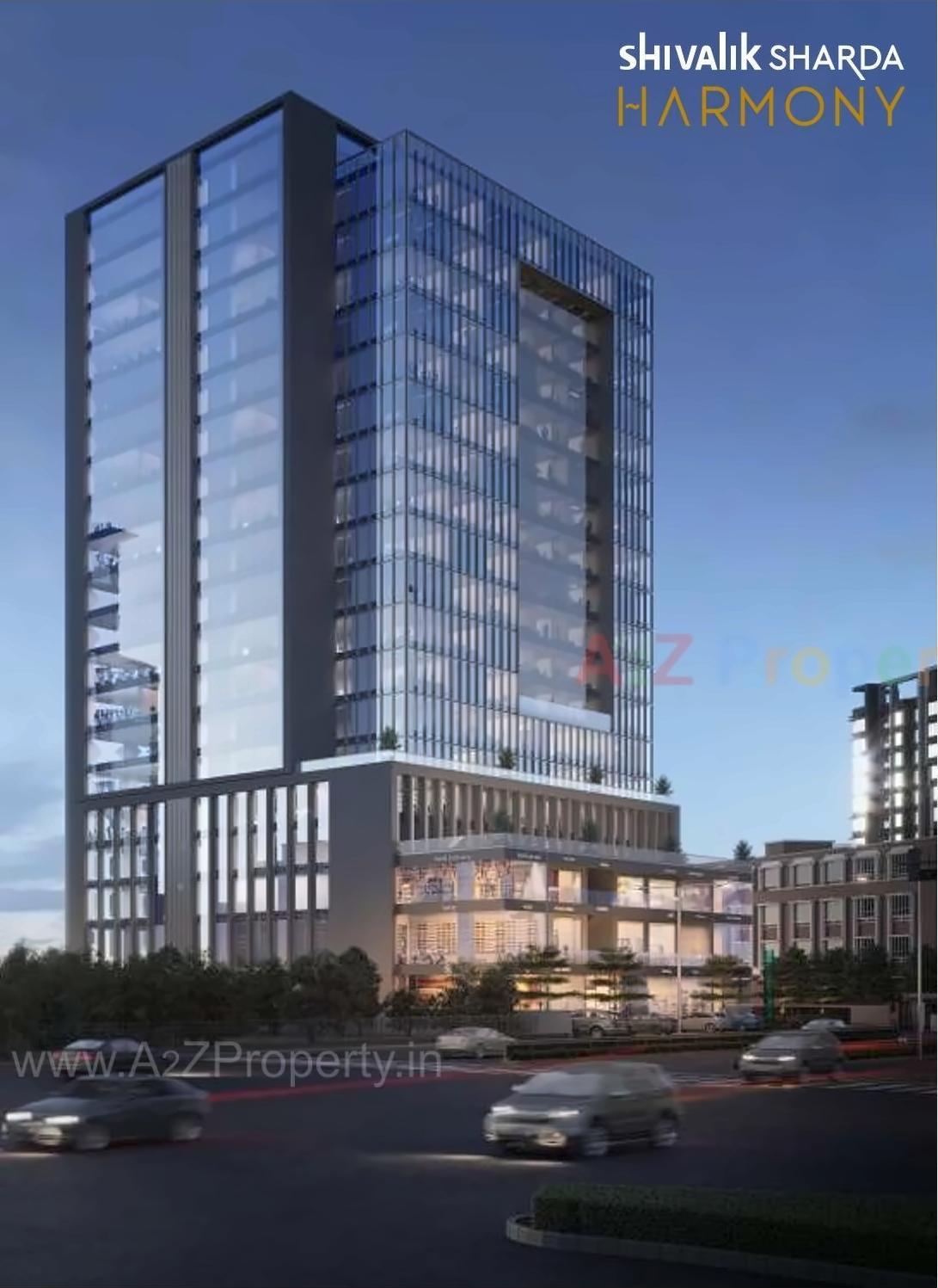 3D Elevation of real estate project Shivalik Sharda Harmony located at Ahmedabad, Ahmedabad, Gujarat