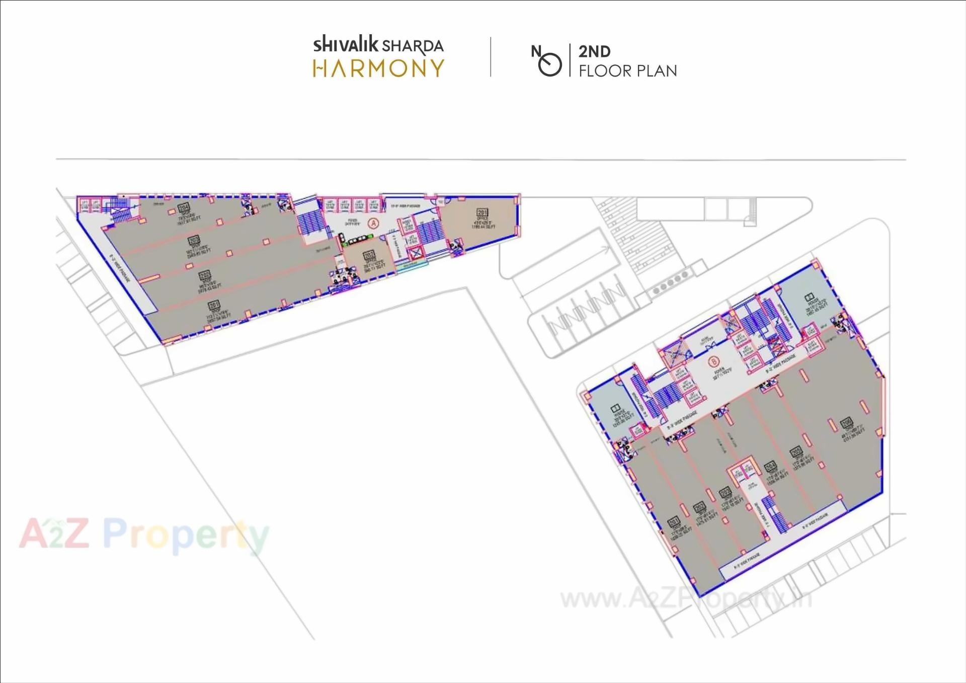 Layout of real estate project Shivalik Sharda Harmony located at Ahmedabad, Ahmedabad, Gujarat
