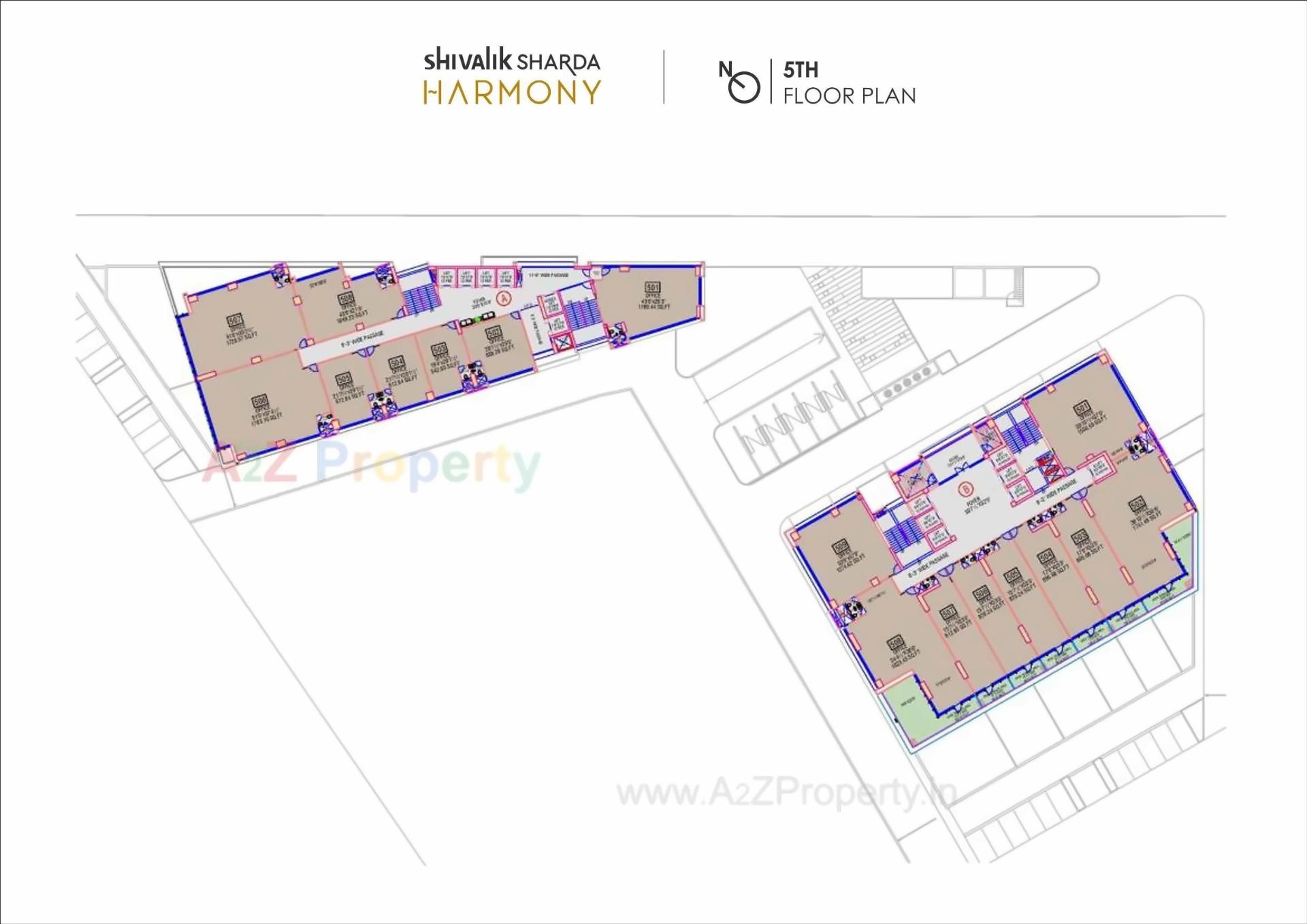 Layout of real estate project Shivalik Sharda Harmony located at Ahmedabad, Ahmedabad, Gujarat