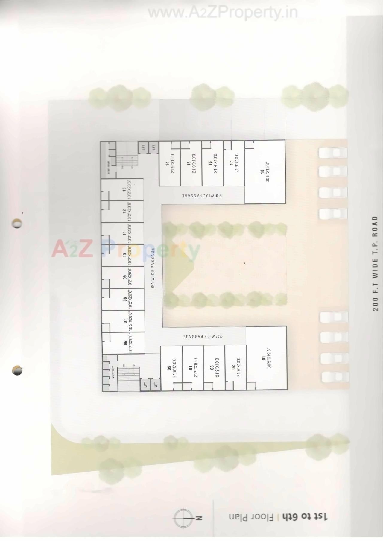 Layout of real estate project Shivam Arcade located at Hanspura, Ahmedabad, Gujarat