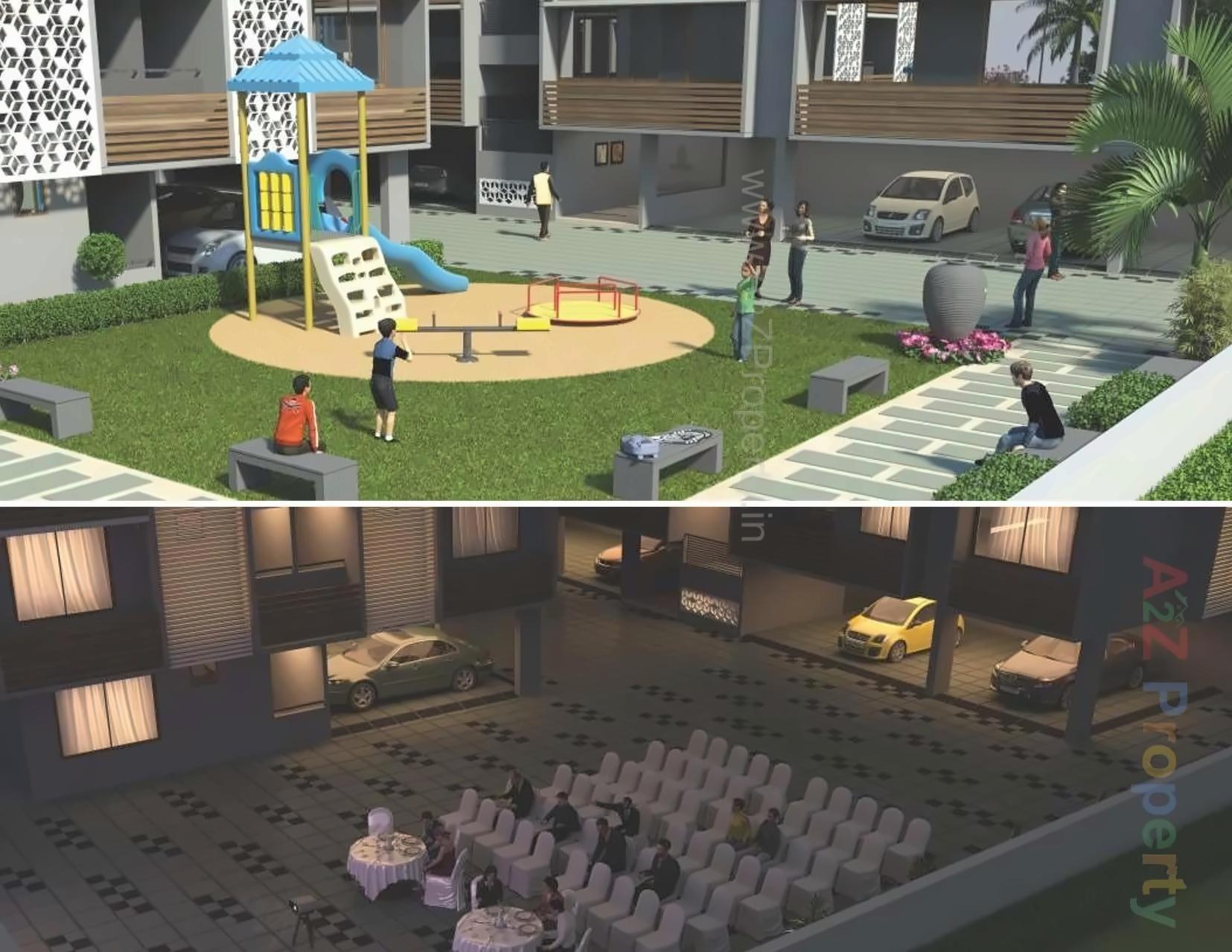 3D Elevation of real estate project Shivam Grace located at Ghatlodia, Ahmedabad, Gujarat