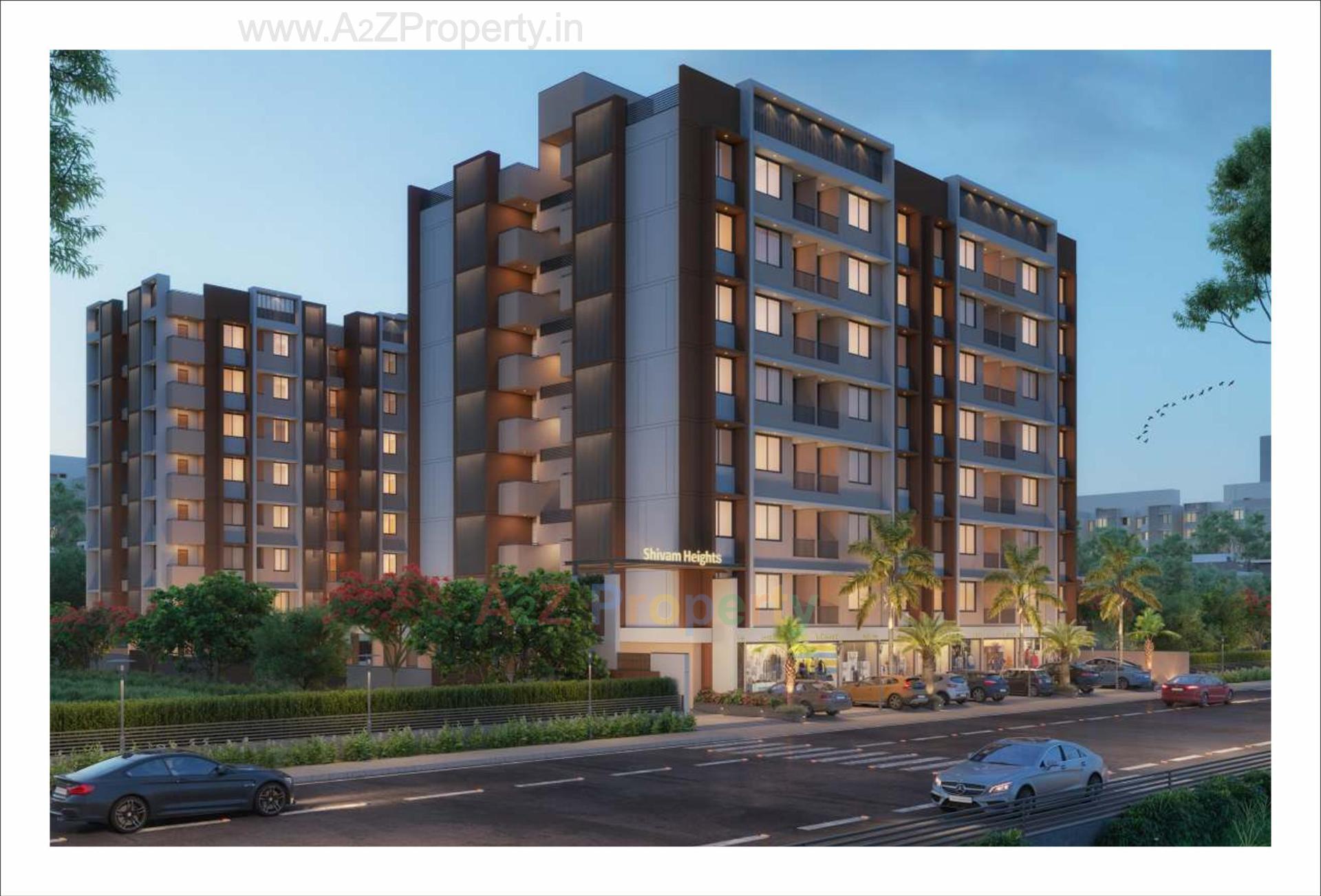 3D Elevation of real estate project Shivam Heights located at Laxmipura, Ahmedabad, Gujarat