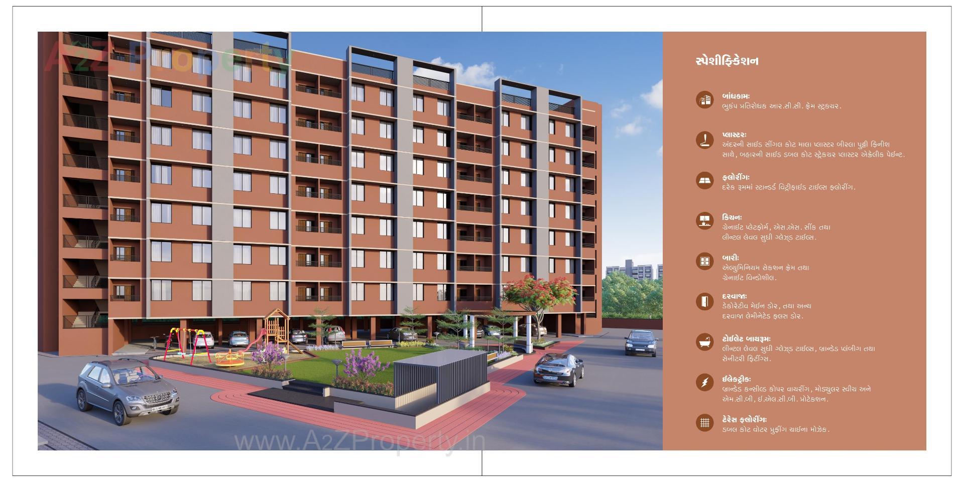 3D Elevation of real estate project Shivam Residency located at Narol, Ahmedabad, Gujarat