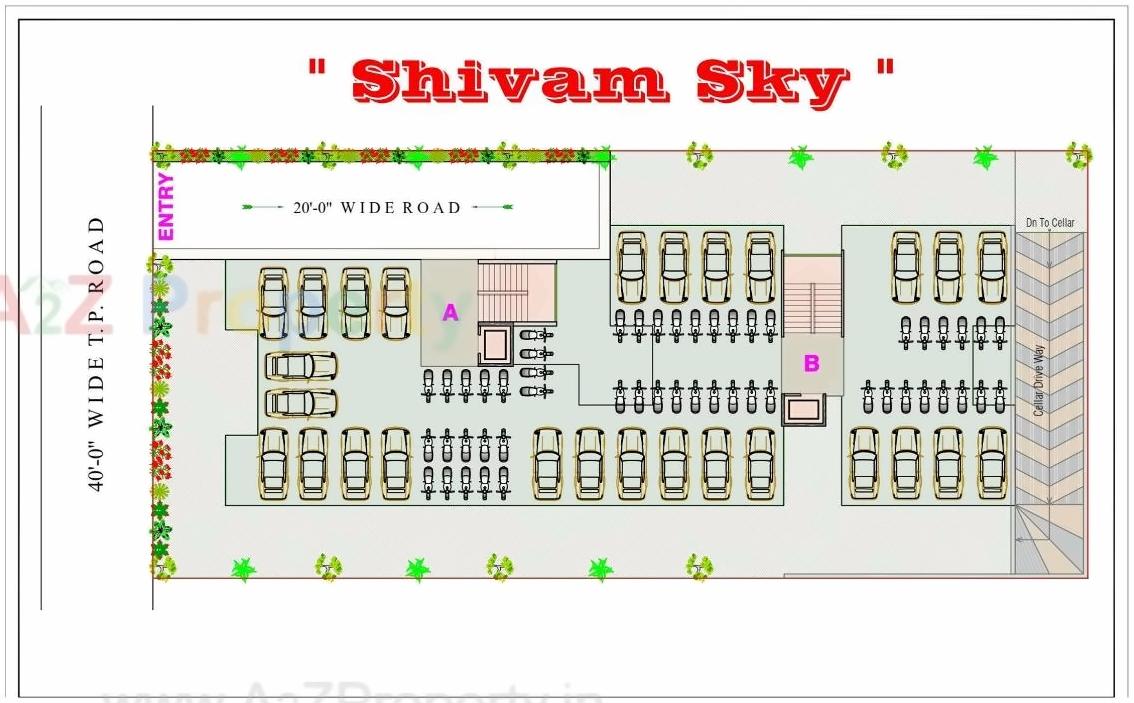 Layout of real estate project Shivam Sky located at Ramol, Ahmedabad, Gujarat
