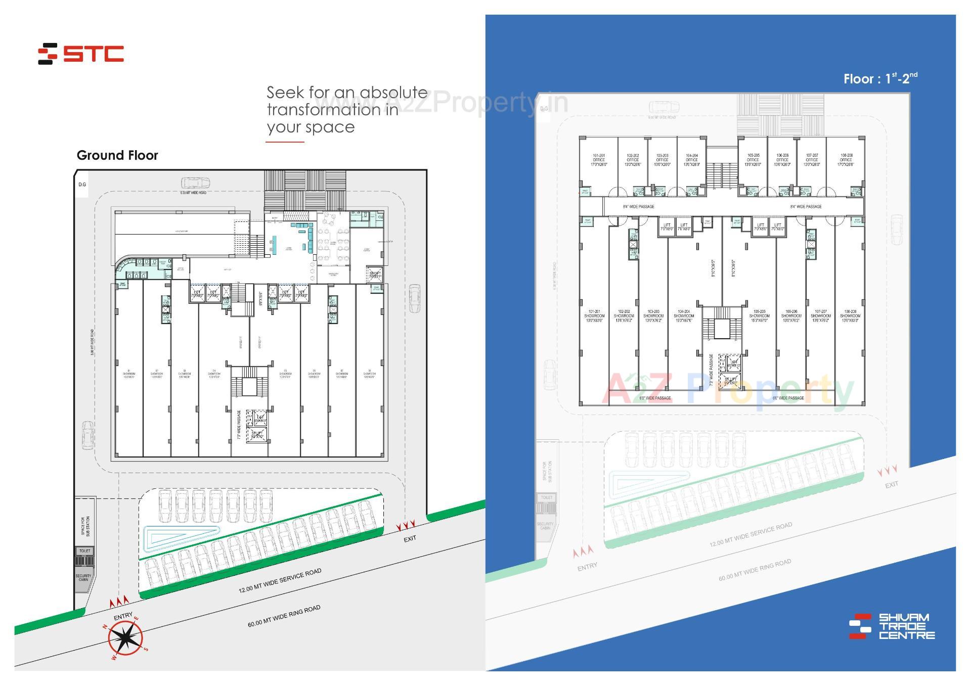 Layout of real estate project Shivam Trade Center located at Ambali, Ahmedabad, Gujarat