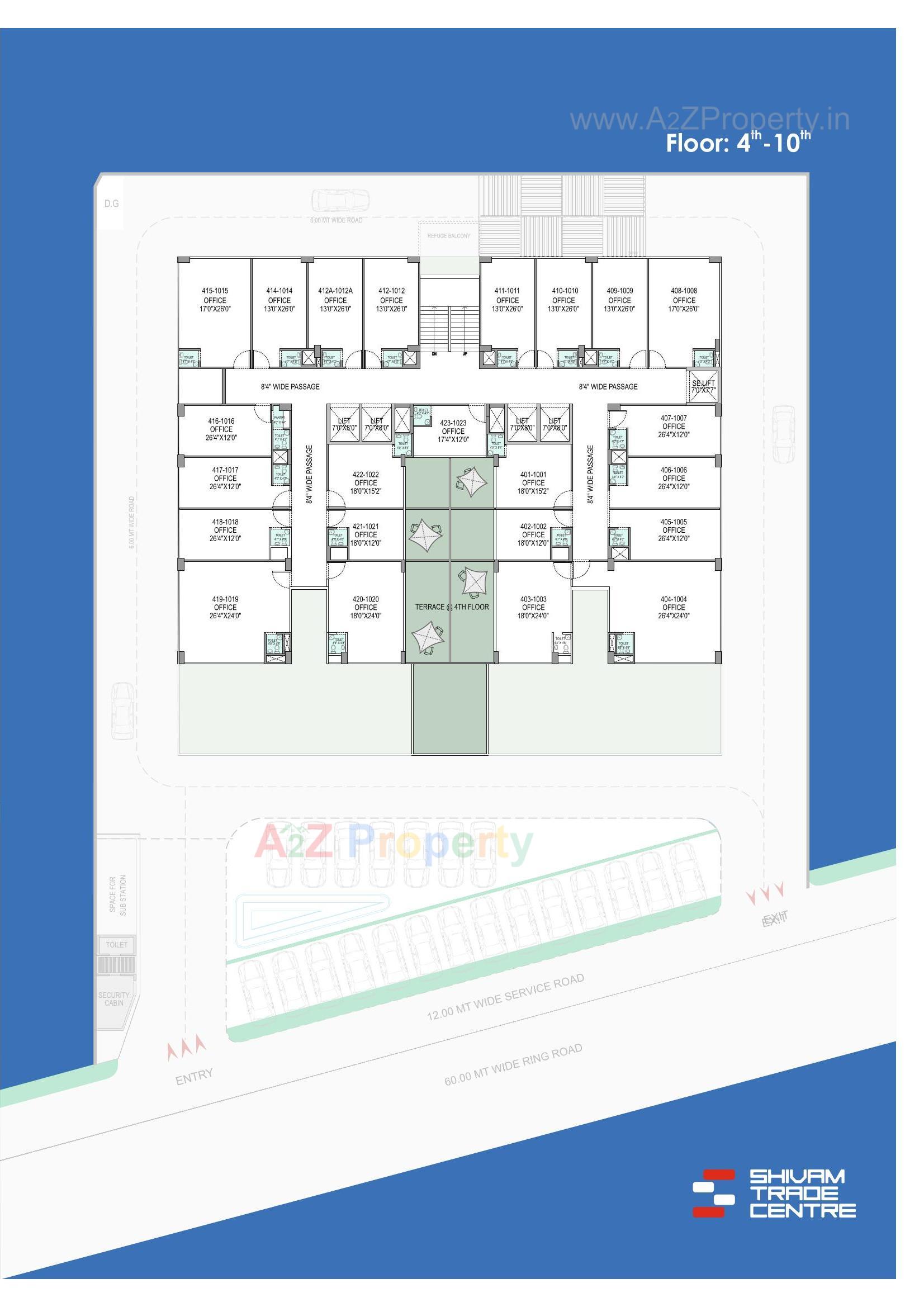 Layout of real estate project Shivam Trade Center located at Ambali, Ahmedabad, Gujarat