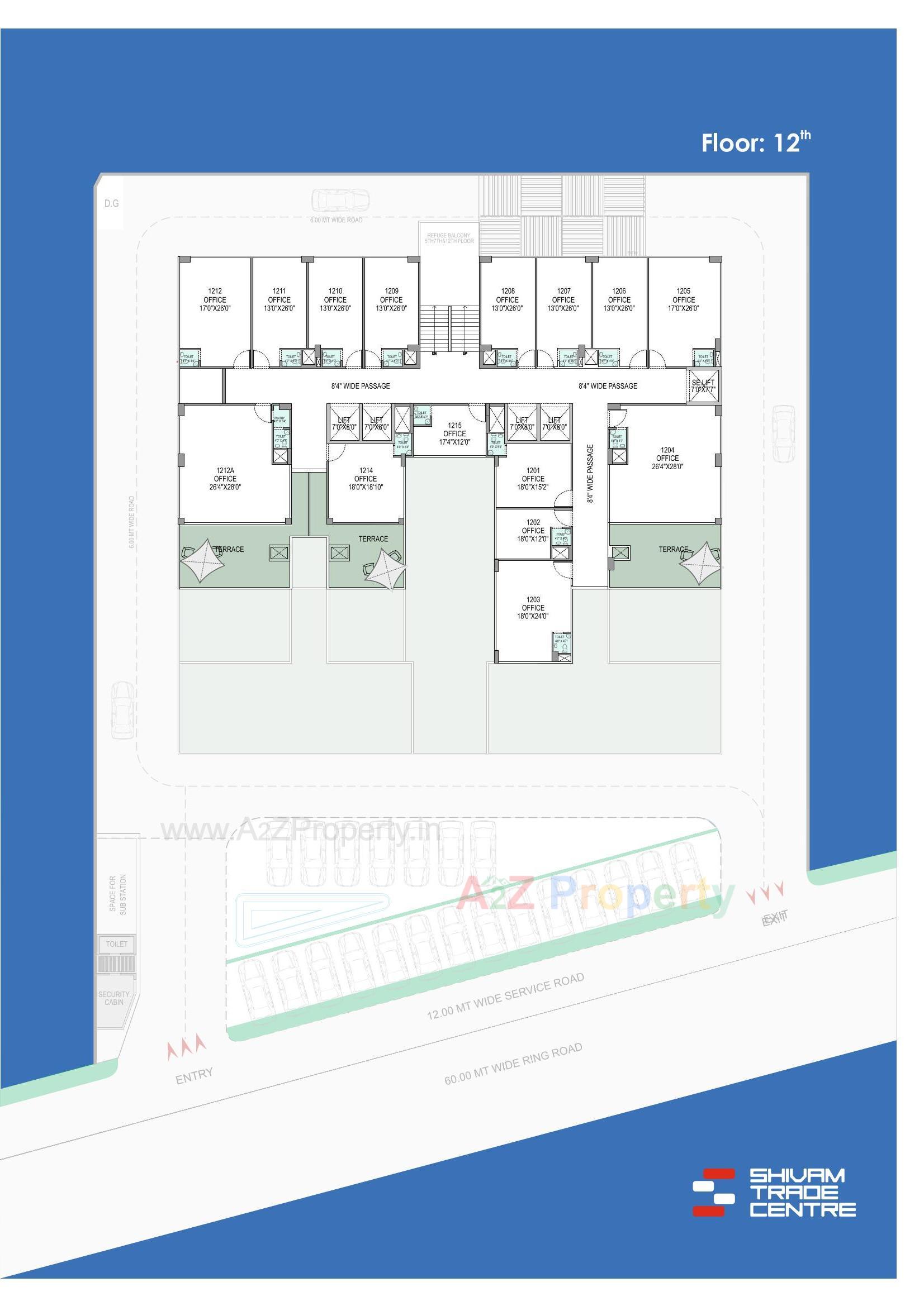 Layout of real estate project Shivam Trade Center located at Ambali, Ahmedabad, Gujarat