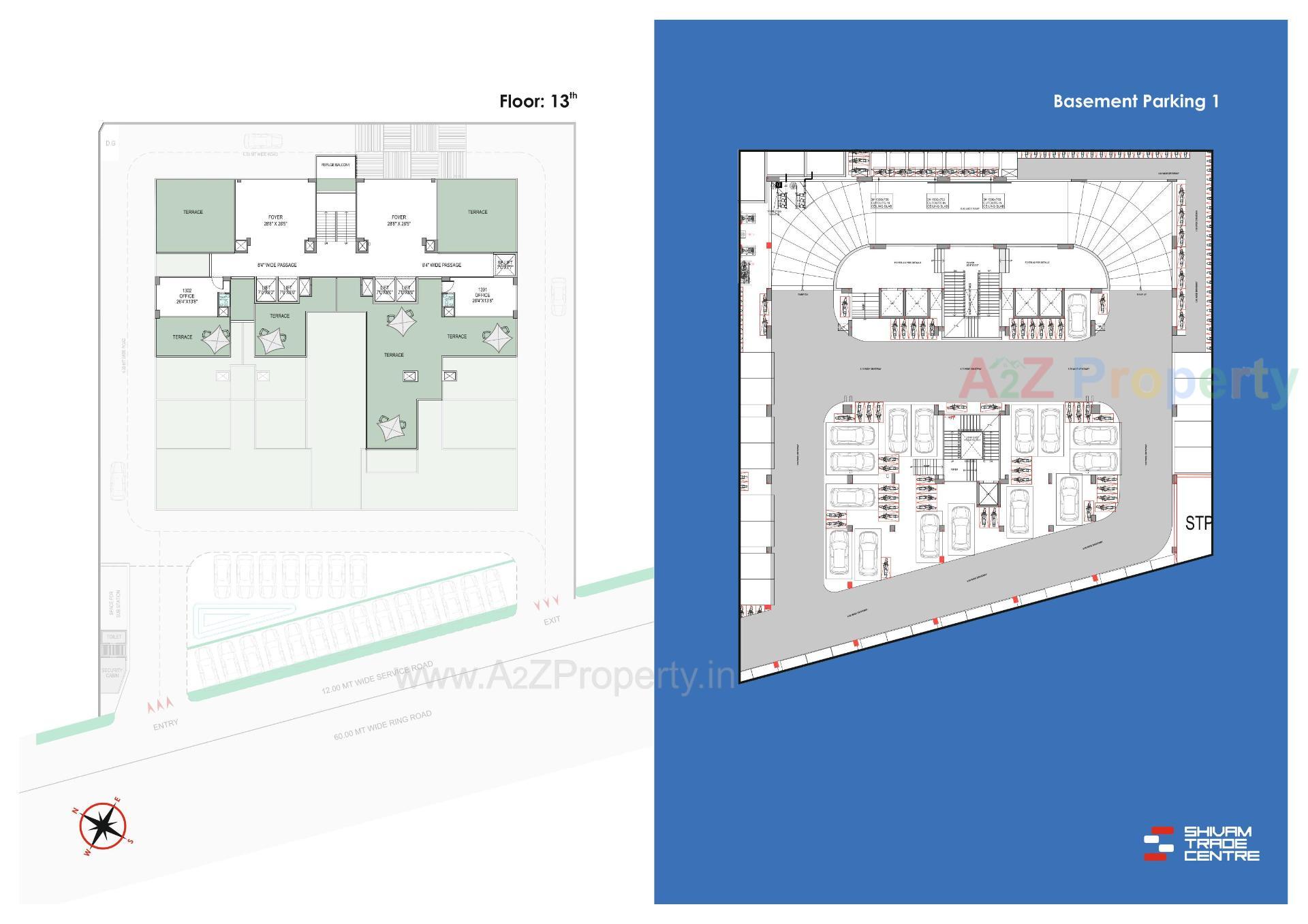 Layout of real estate project Shivam Trade Center located at Ambali, Ahmedabad, Gujarat