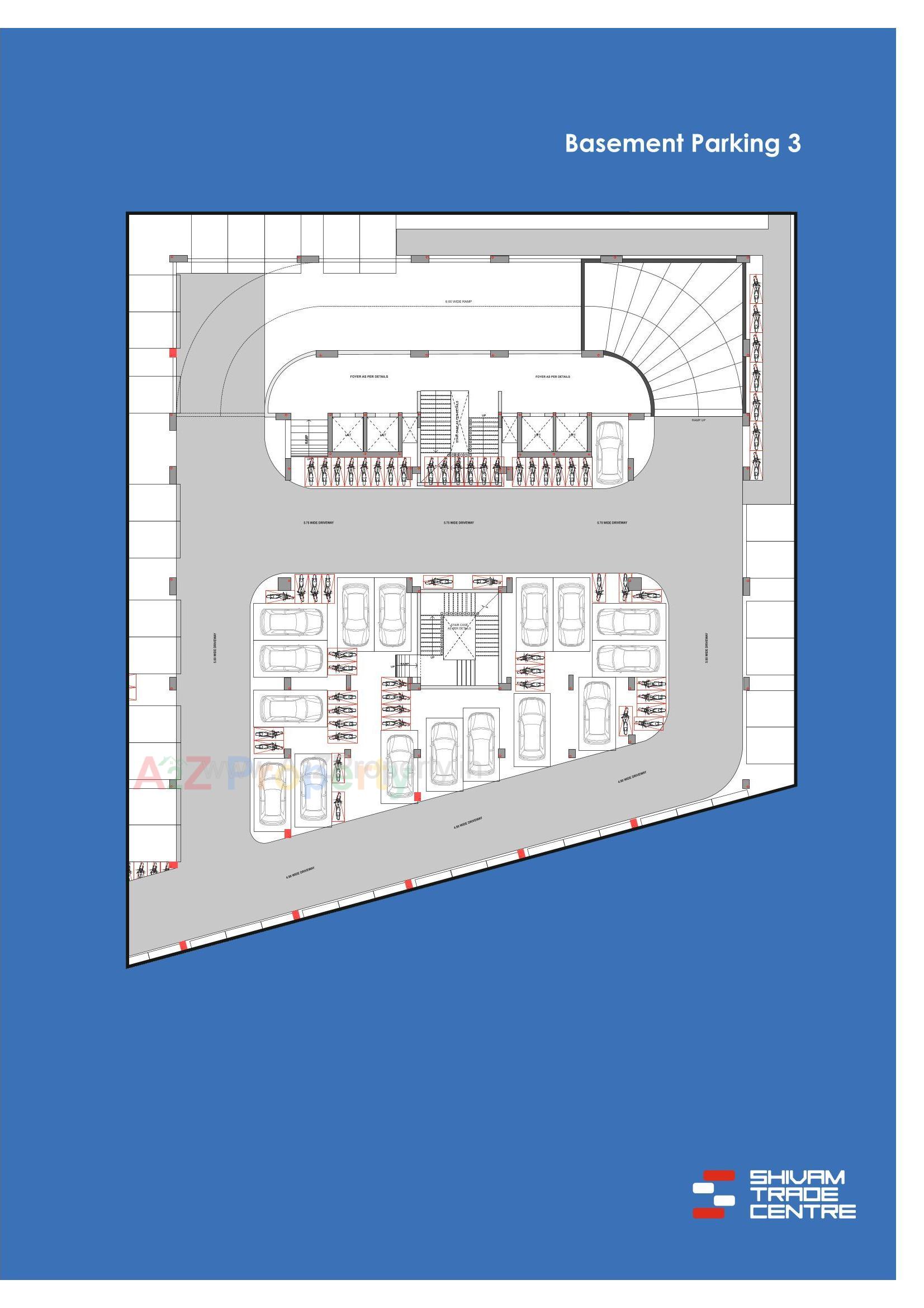 Layout of real estate project Shivam Trade Center located at Ambali, Ahmedabad, Gujarat