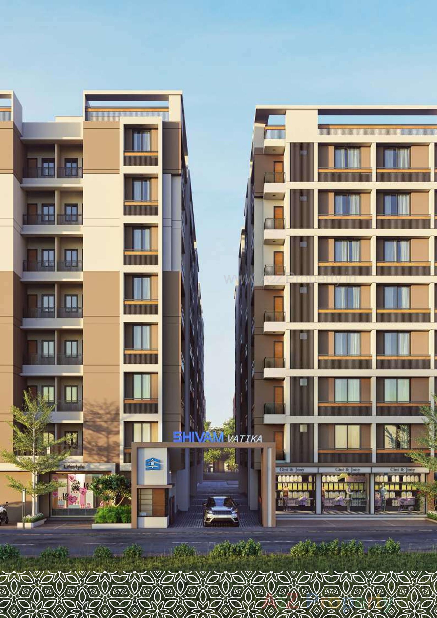 3D Elevation of real estate project Shivam Vatika located at Vinzol, Ahmedabad, Gujarat