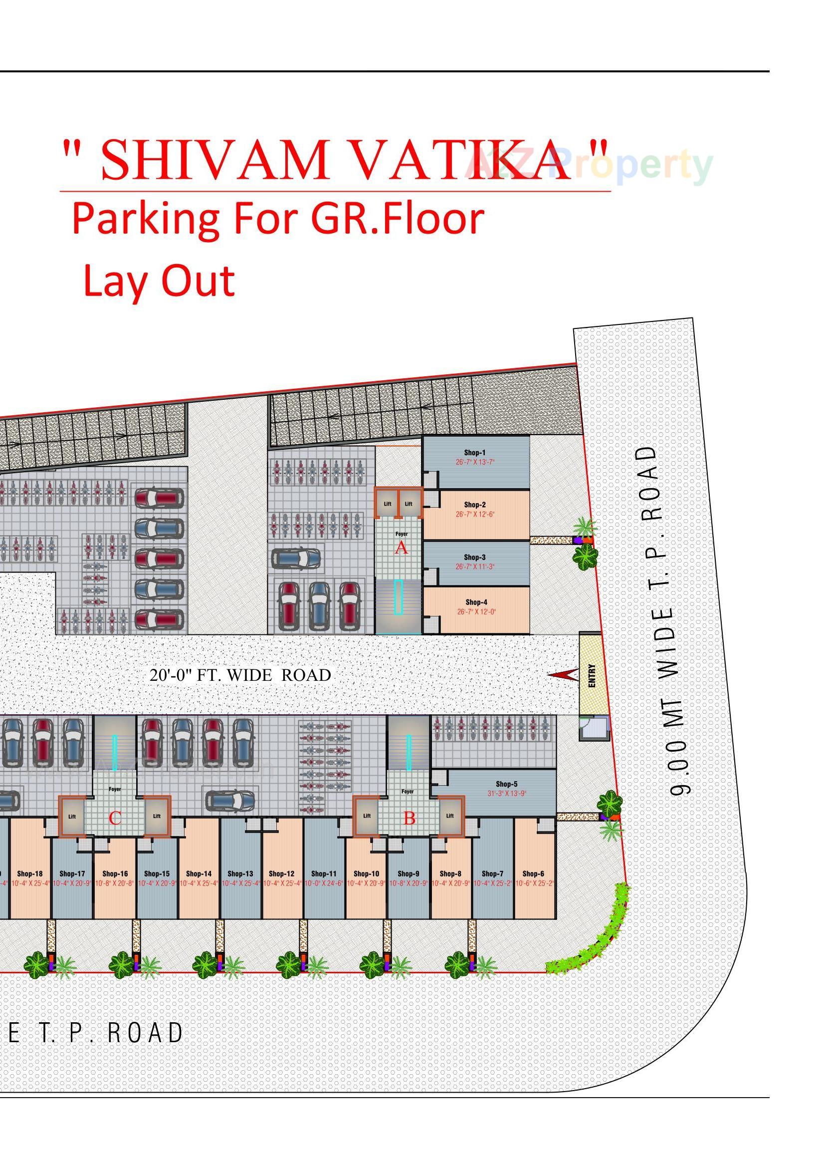 Layout of real estate project Shivam Vatika located at Vinzol, Ahmedabad, Gujarat