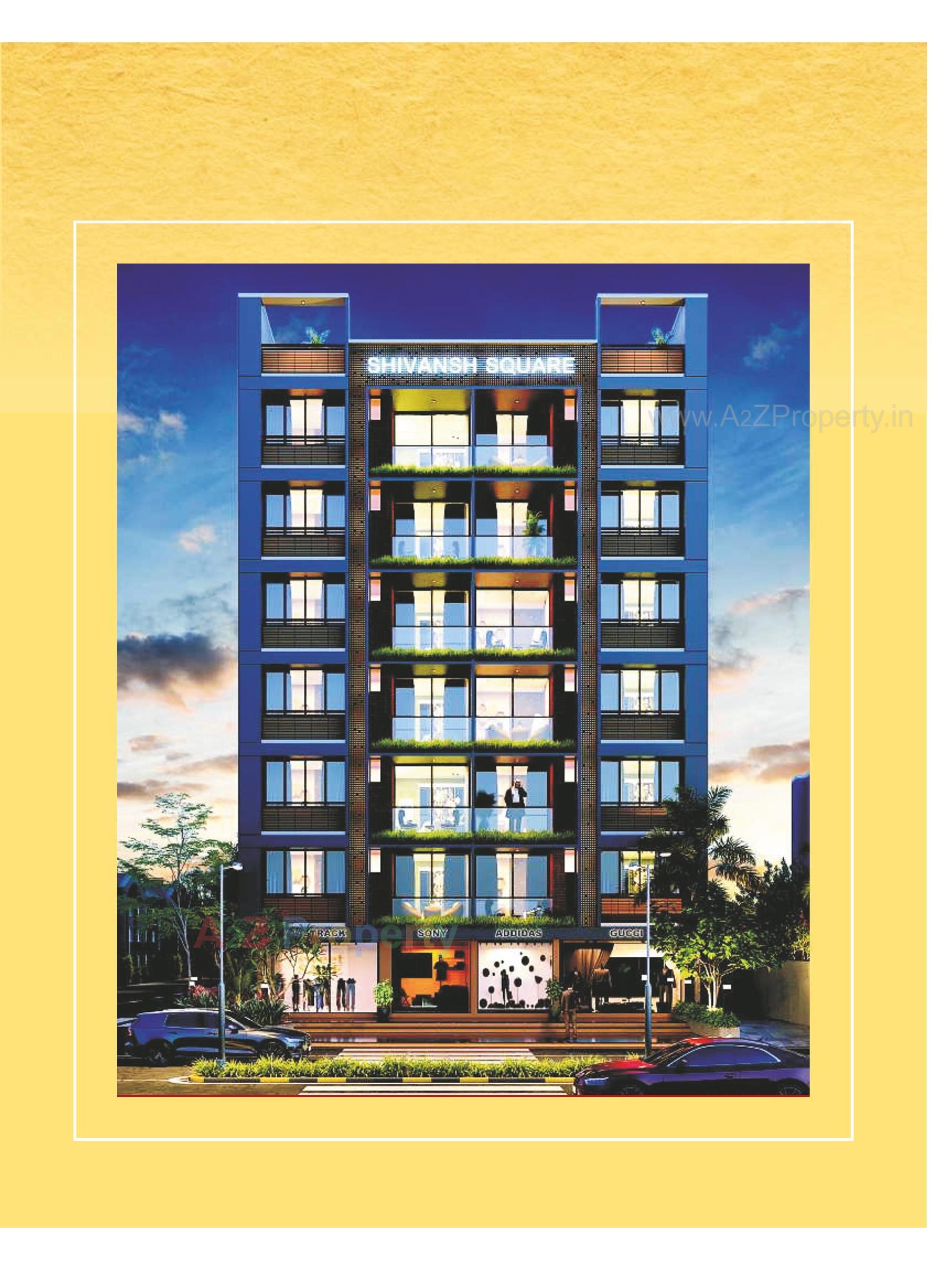 3D Elevation of real estate project Shivansh Square located at Bareja, Ahmedabad, Gujarat