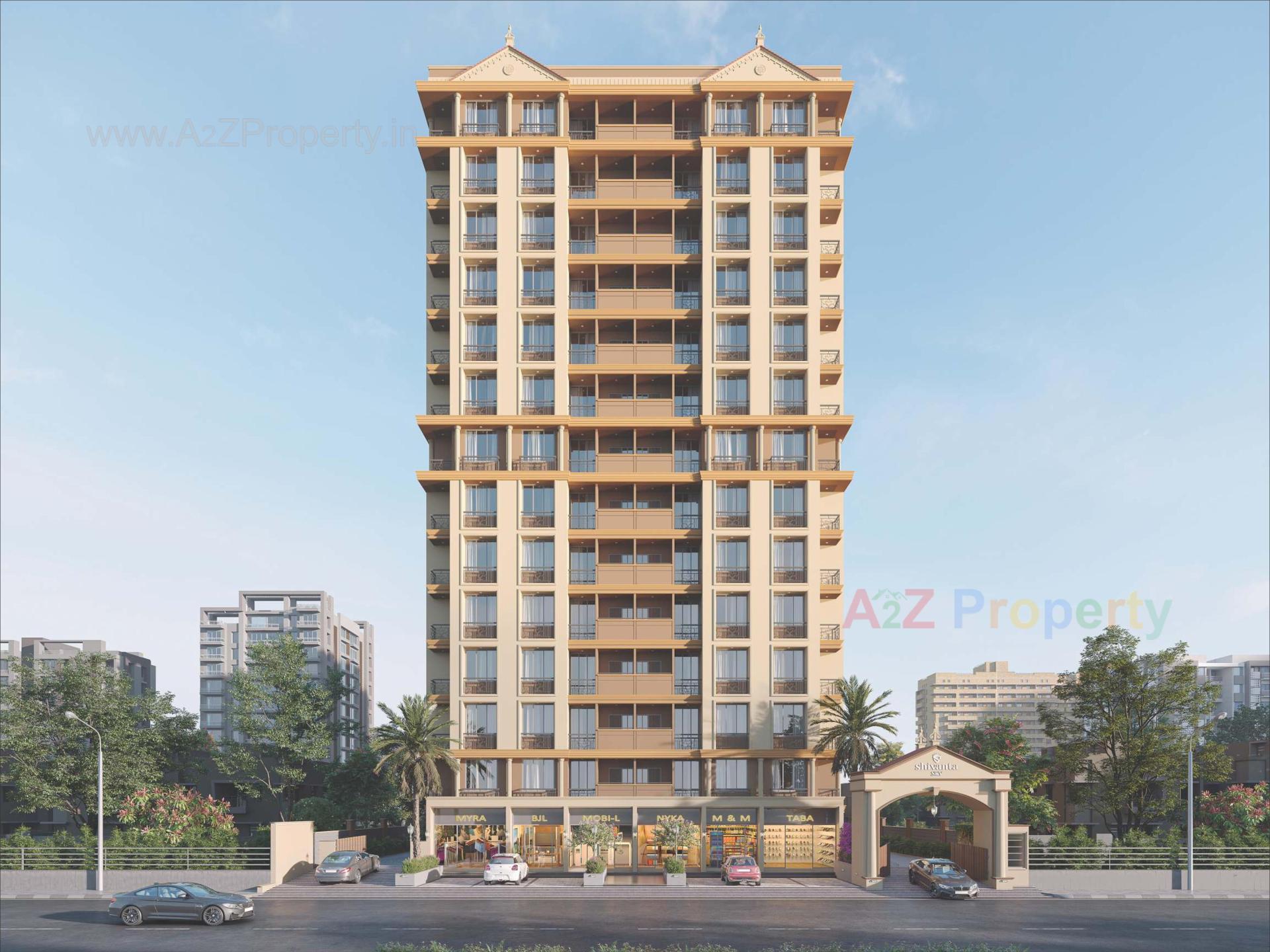 3D Elevation of real estate project Shivanta Sky located at Hanspura, Ahmedabad, Gujarat