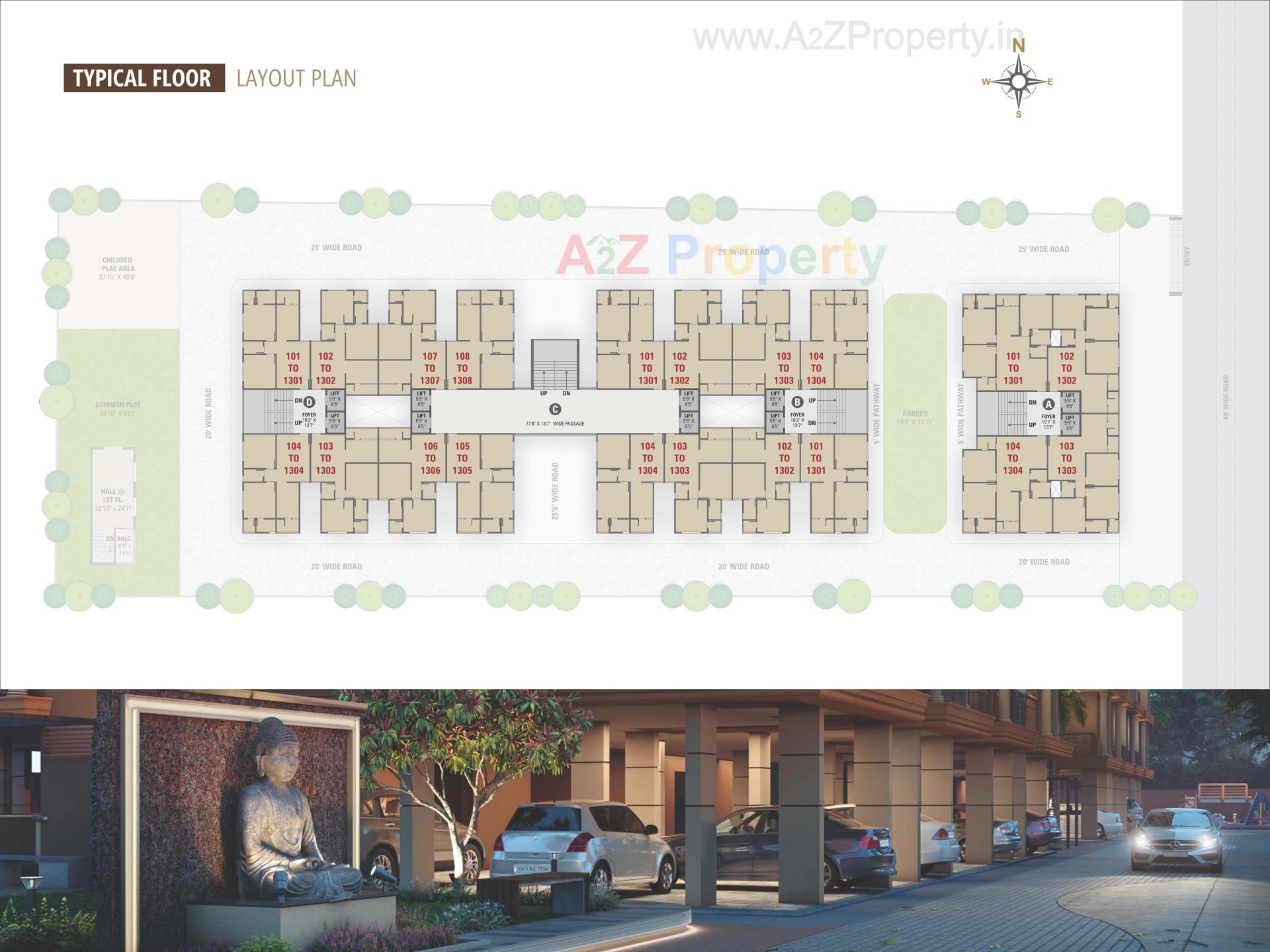 Layout of real estate project Shivanta Sky located at Hanspura, Ahmedabad, Gujarat