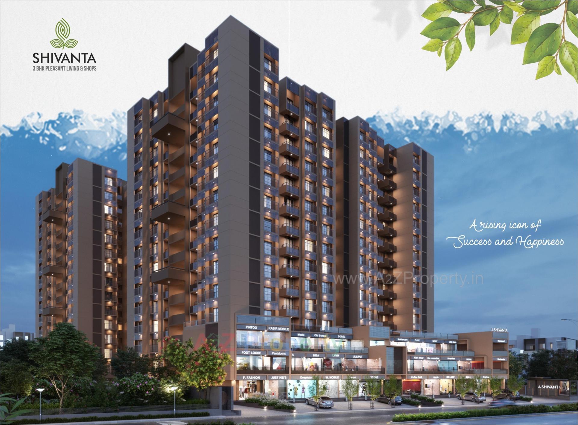 3D Elevation of real estate project Shivanta located at Bhadaj, Ahmedabad, Gujarat