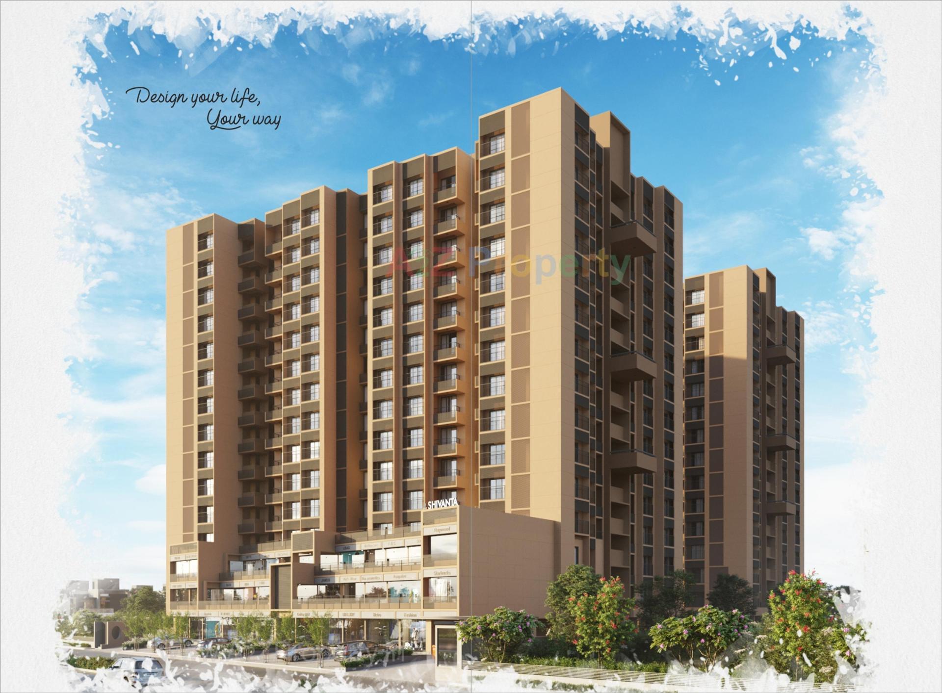 3D Elevation of real estate project Shivanta located at Bhadaj, Ahmedabad, Gujarat