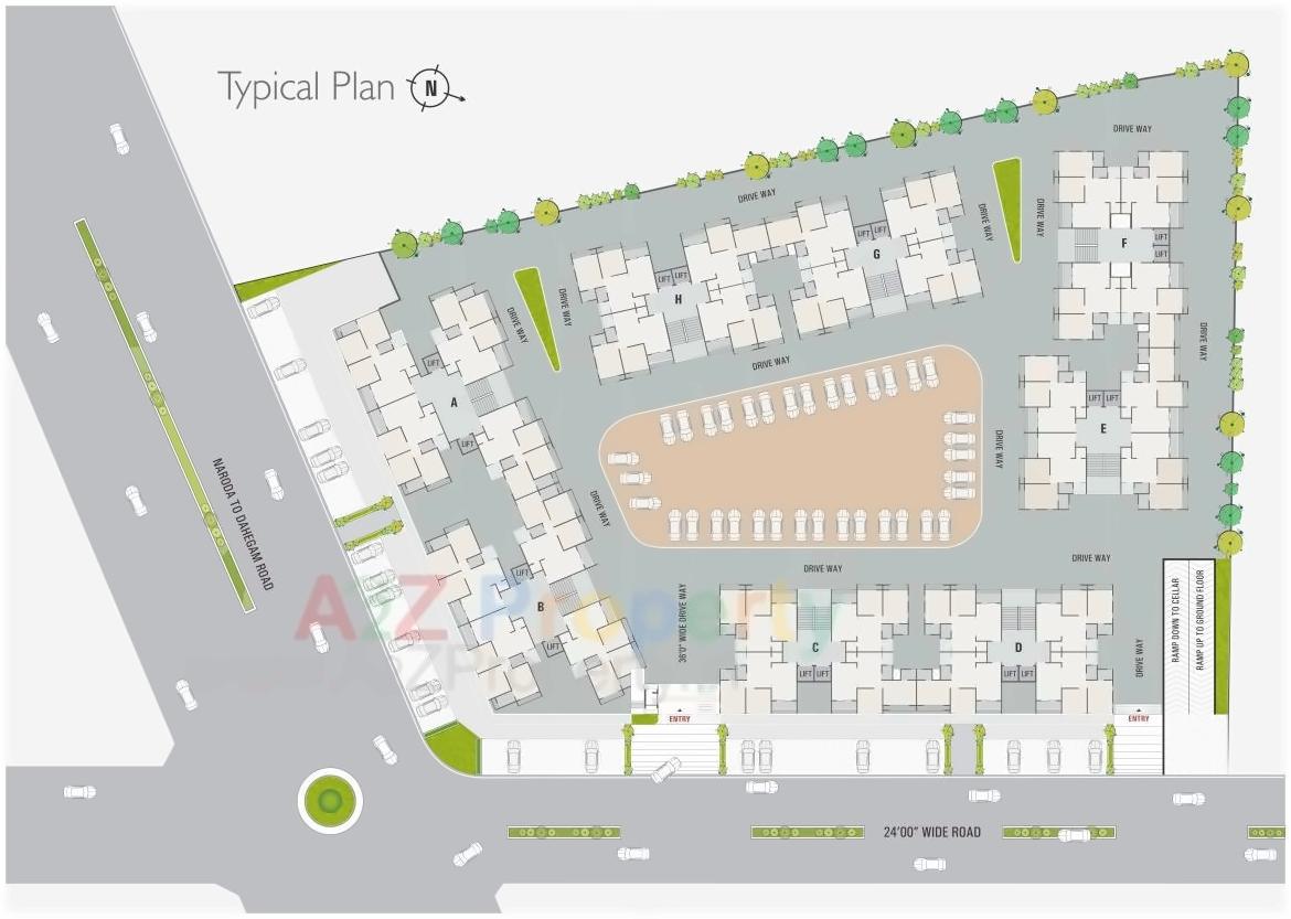 Layout of real estate project Shivdhara Campus located at Enasan, Ahmedabad, Gujarat