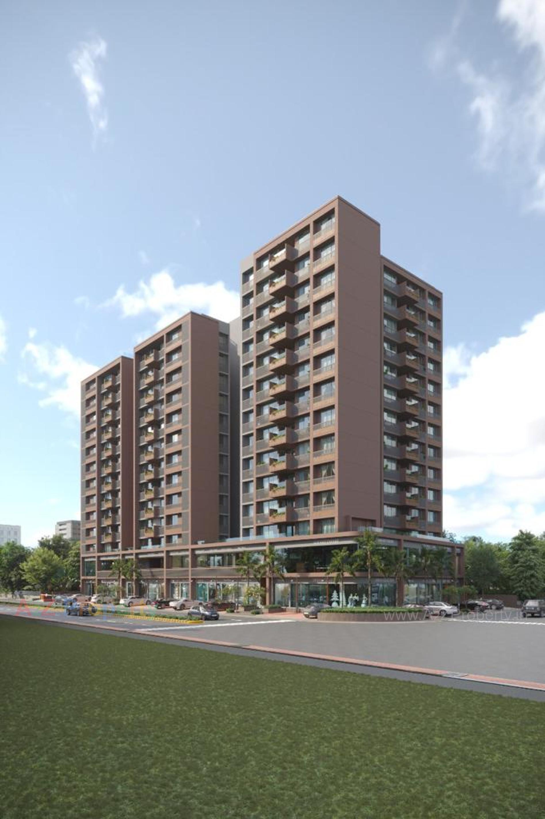 3D Elevation of real estate project Shlok Elysium located at Ghatlodiya, Ahmedabad, Gujarat