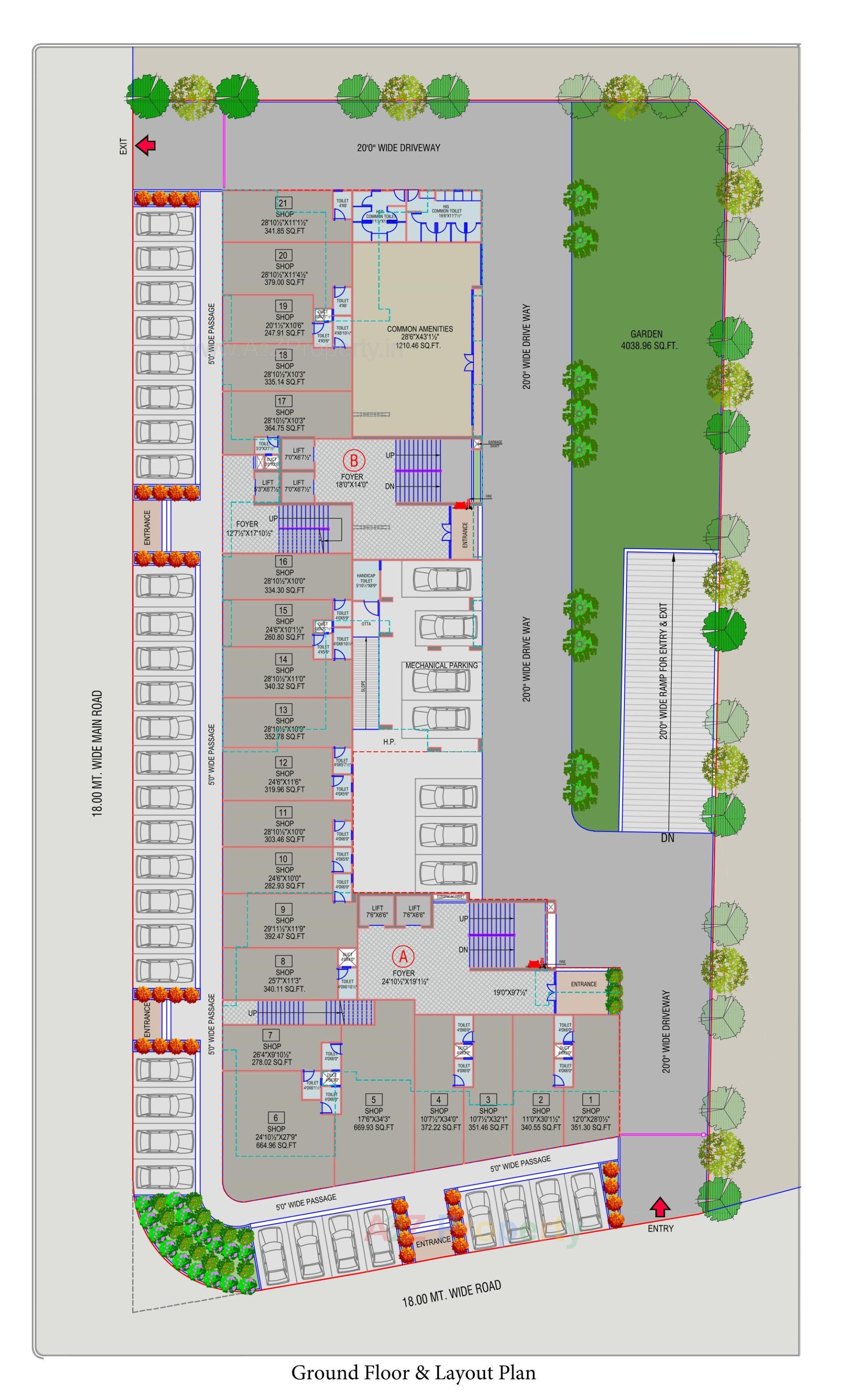 Layout of real estate project Shlok Elysium located at Ghatlodiya, Ahmedabad, Gujarat