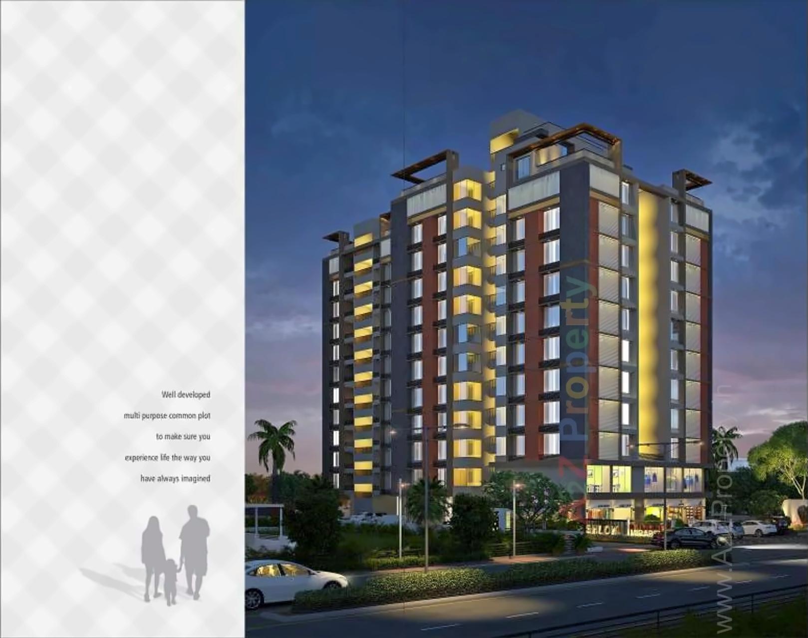 3D Elevation of real estate project Shlok Mirabel located at Gota, Ahmedabad, Gujarat