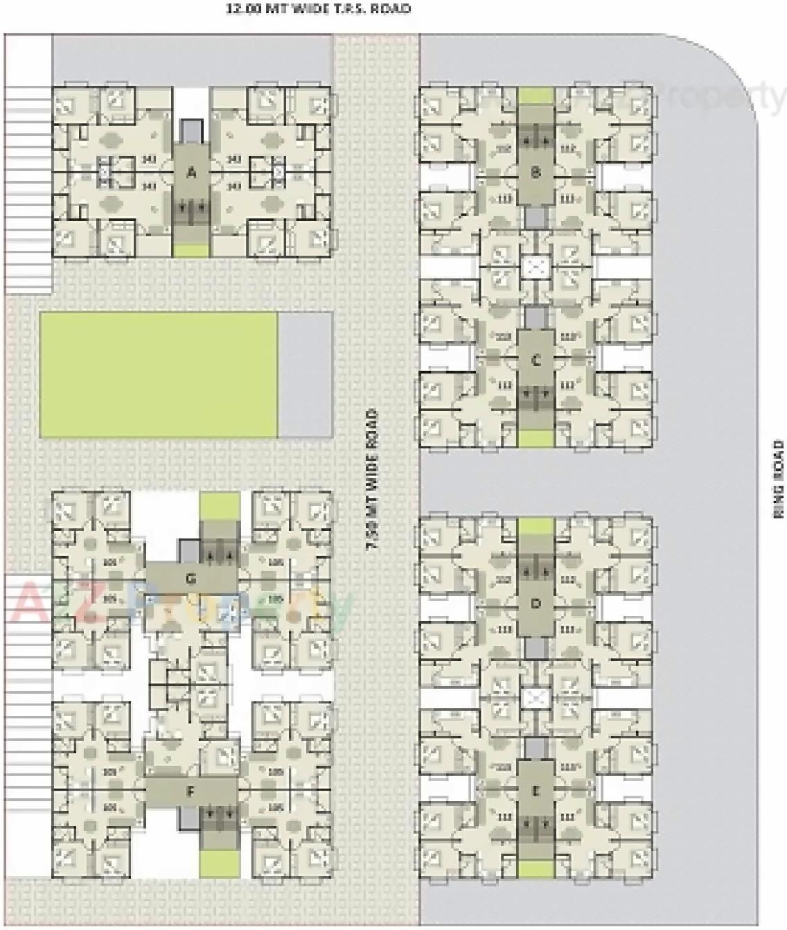 Layout of real estate project Shoham Sanidhya located at Ramol, Ahmedabad, Gujarat