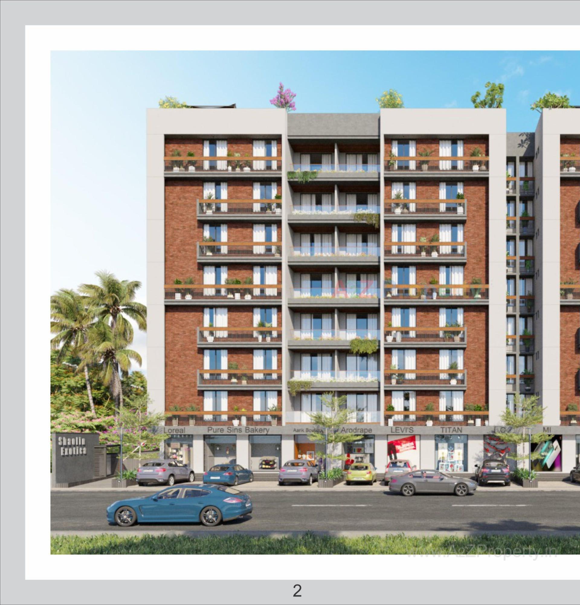 3D Elevation of real estate project Shoolin Exotica located at Isanpur, Ahmedabad, Gujarat
