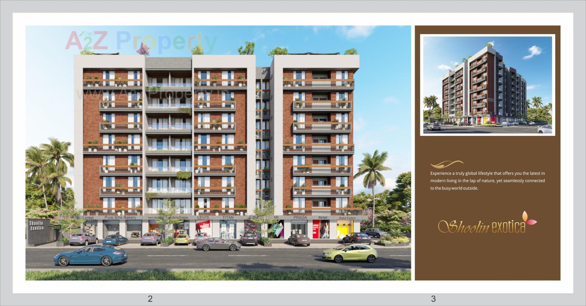 3D Elevation of real estate project Shoolin Exotica located at Isanpur, Ahmedabad, Gujarat