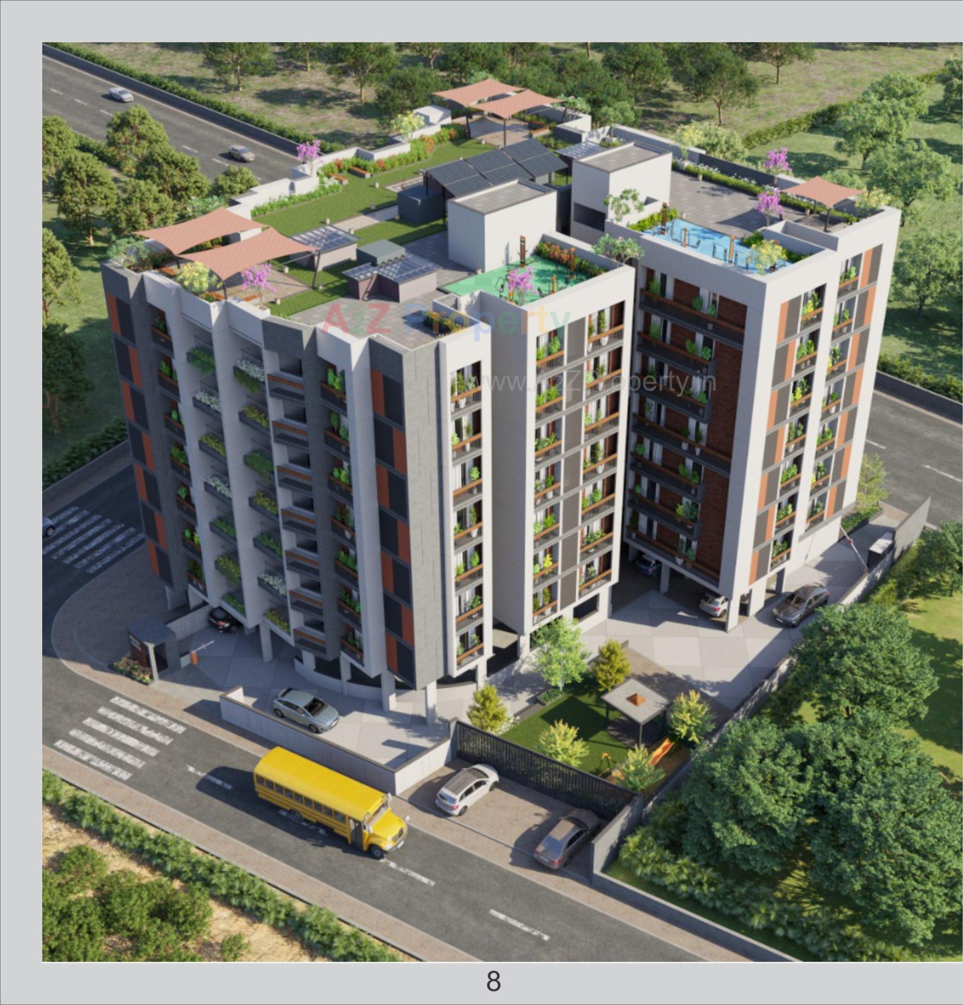 3D Elevation of real estate project Shoolin Exotica located at Isanpur, Ahmedabad, Gujarat