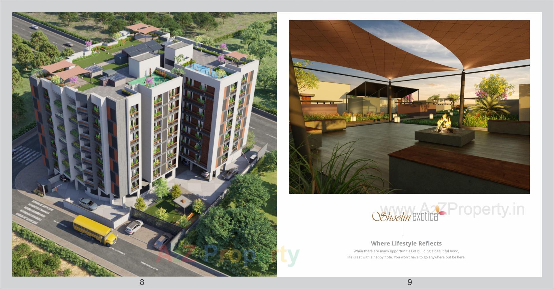 3D Elevation of real estate project Shoolin Exotica located at Isanpur, Ahmedabad, Gujarat