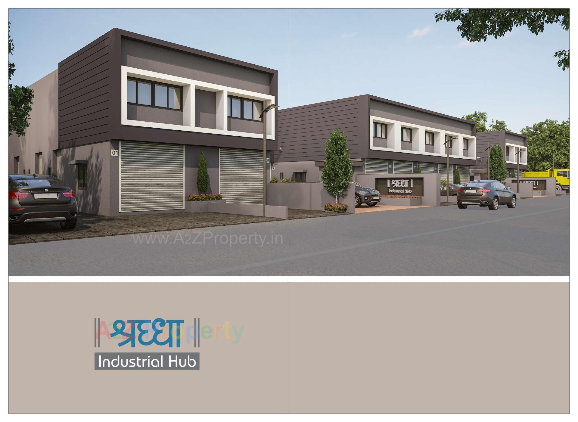 3D Elevation of real estate project Shraddha Industrial Hub located at Singarva, Ahmedabad, Gujarat