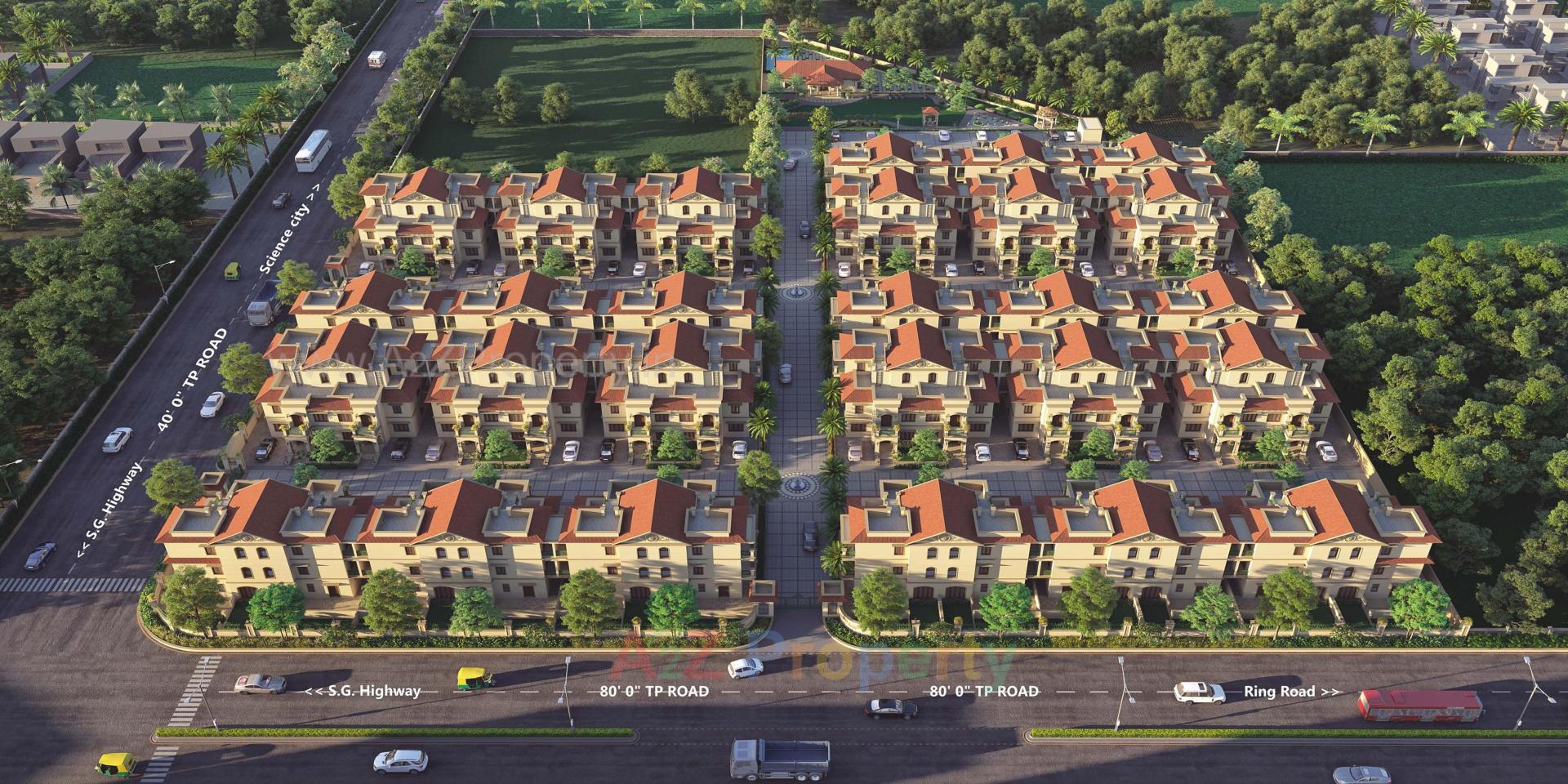 3D Elevation of real estate project Shree Bungalows located at Oganj, Ahmedabad, Gujarat