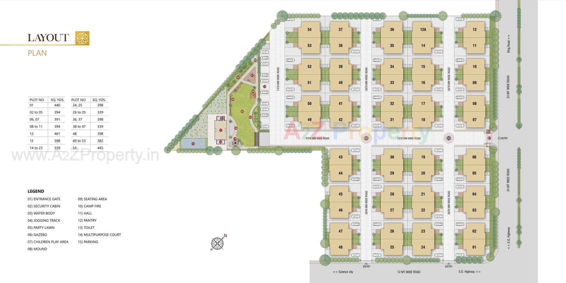 Layout of real estate project Shree Bungalows located at Oganj, Ahmedabad, Gujarat