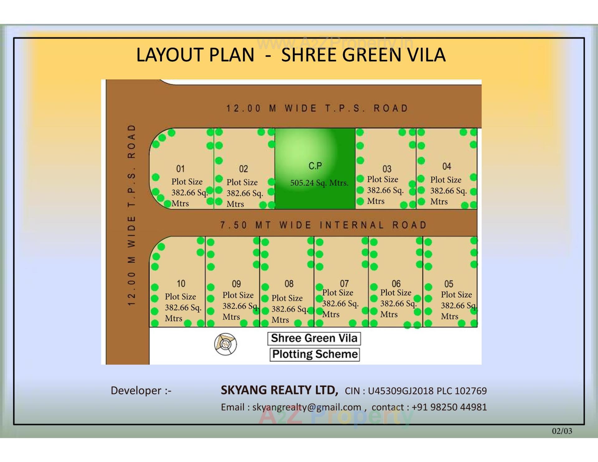 Layout of real estate project Shree Green Villa located at Sola, Ahmedabad, Gujarat