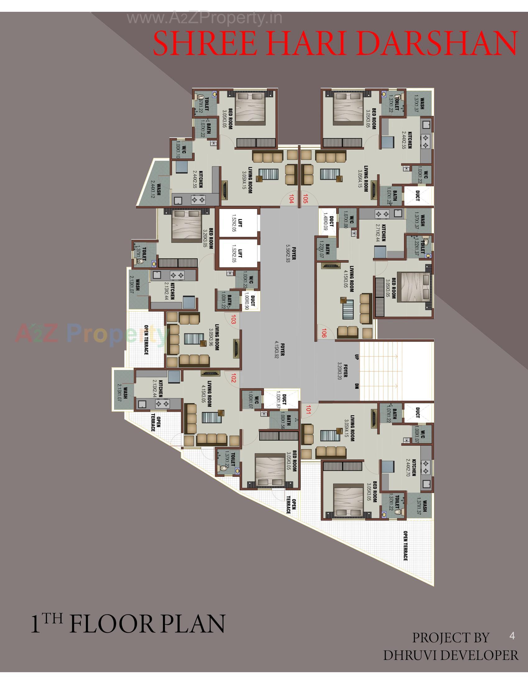 Layout of real estate project Shree Hari Darshan located at Chandlodia, Ahmedabad, Gujarat