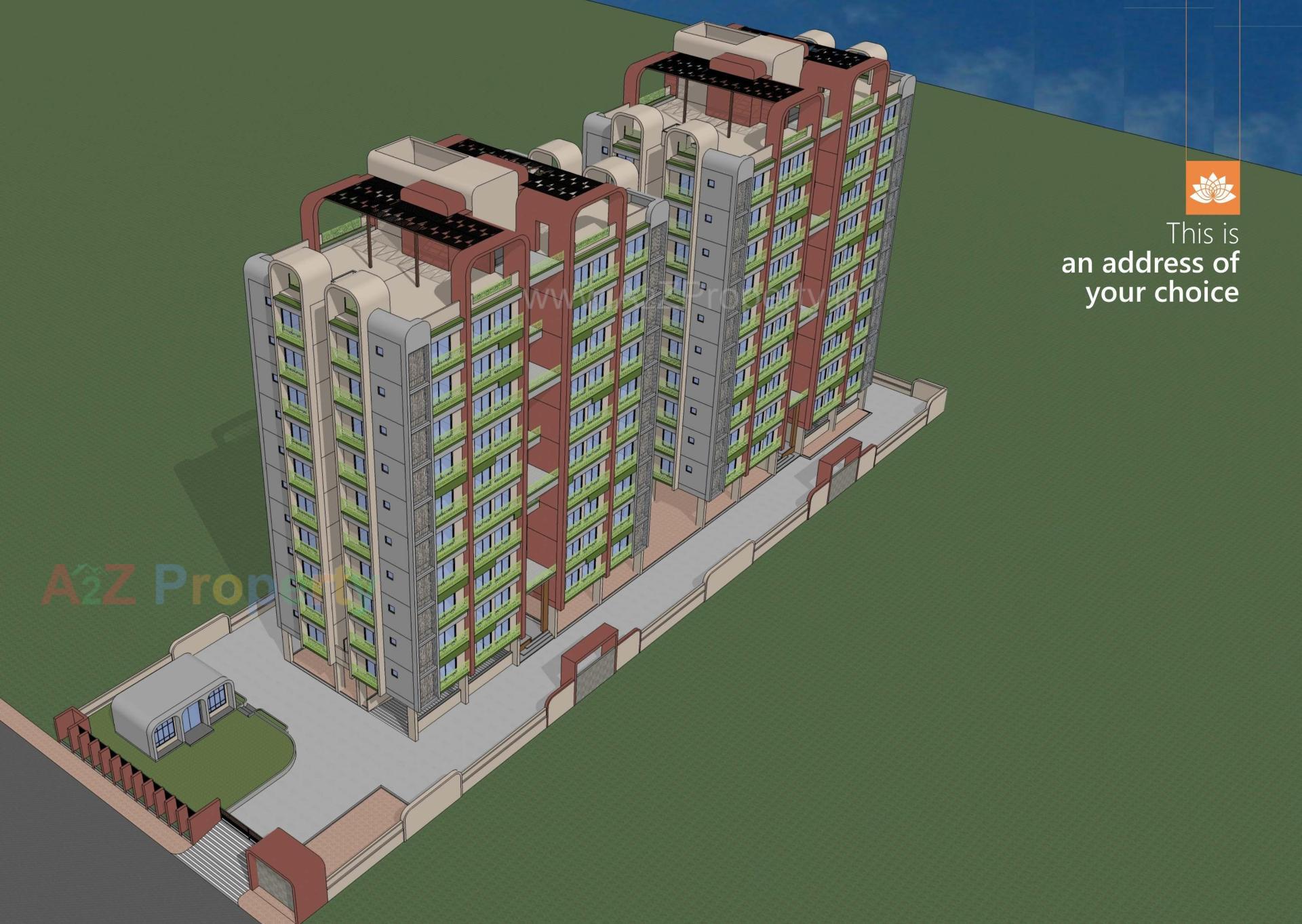 3D Elevation of real estate project Shree Hari Dreamland located at Tragad, Ahmedabad, Gujarat