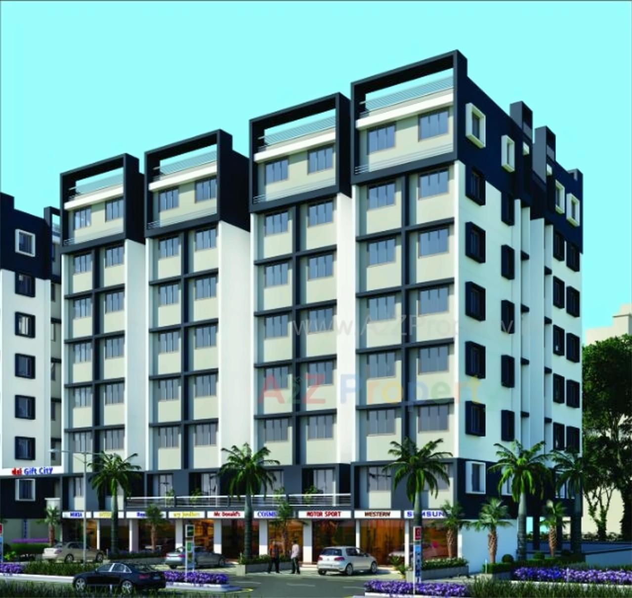 3D Elevation of real estate project Shree Hari Gift City located at Hanspura, Ahmedabad, Gujarat