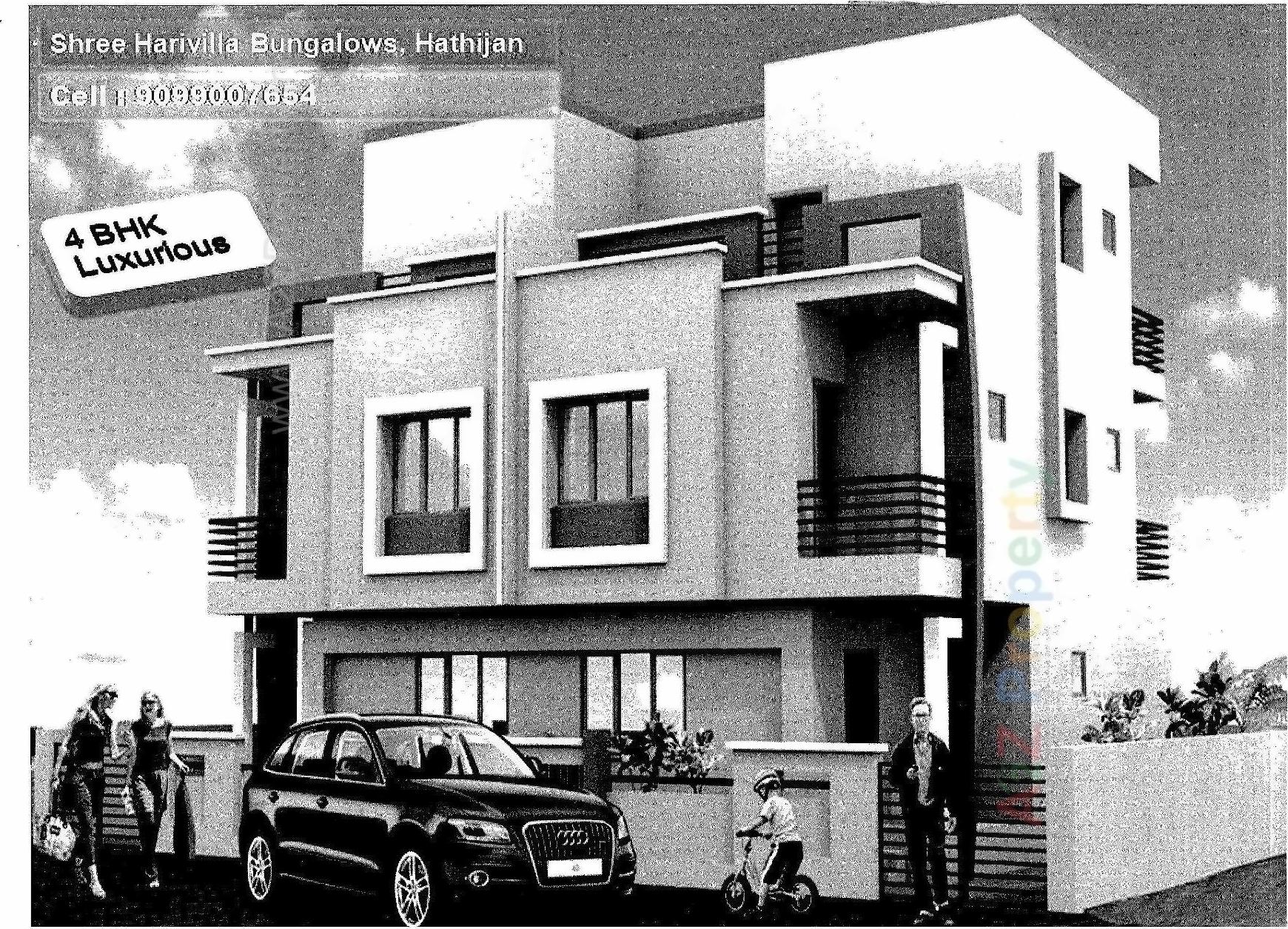 3D Elevation of real estate project Shree Hari Villa Bunglows located at Hathijan, Ahmedabad, Gujarat