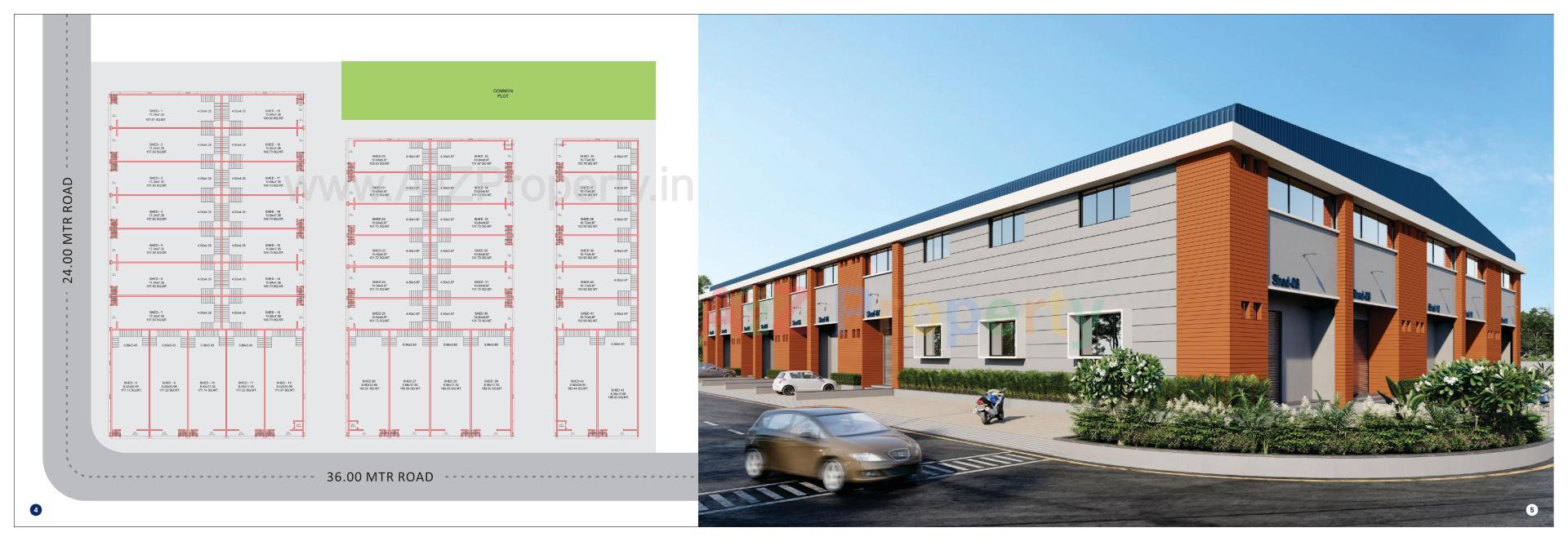 3D Elevation of real estate project Shree Industrial   Logistics Park located at Aslali, Ahmedabad, Gujarat