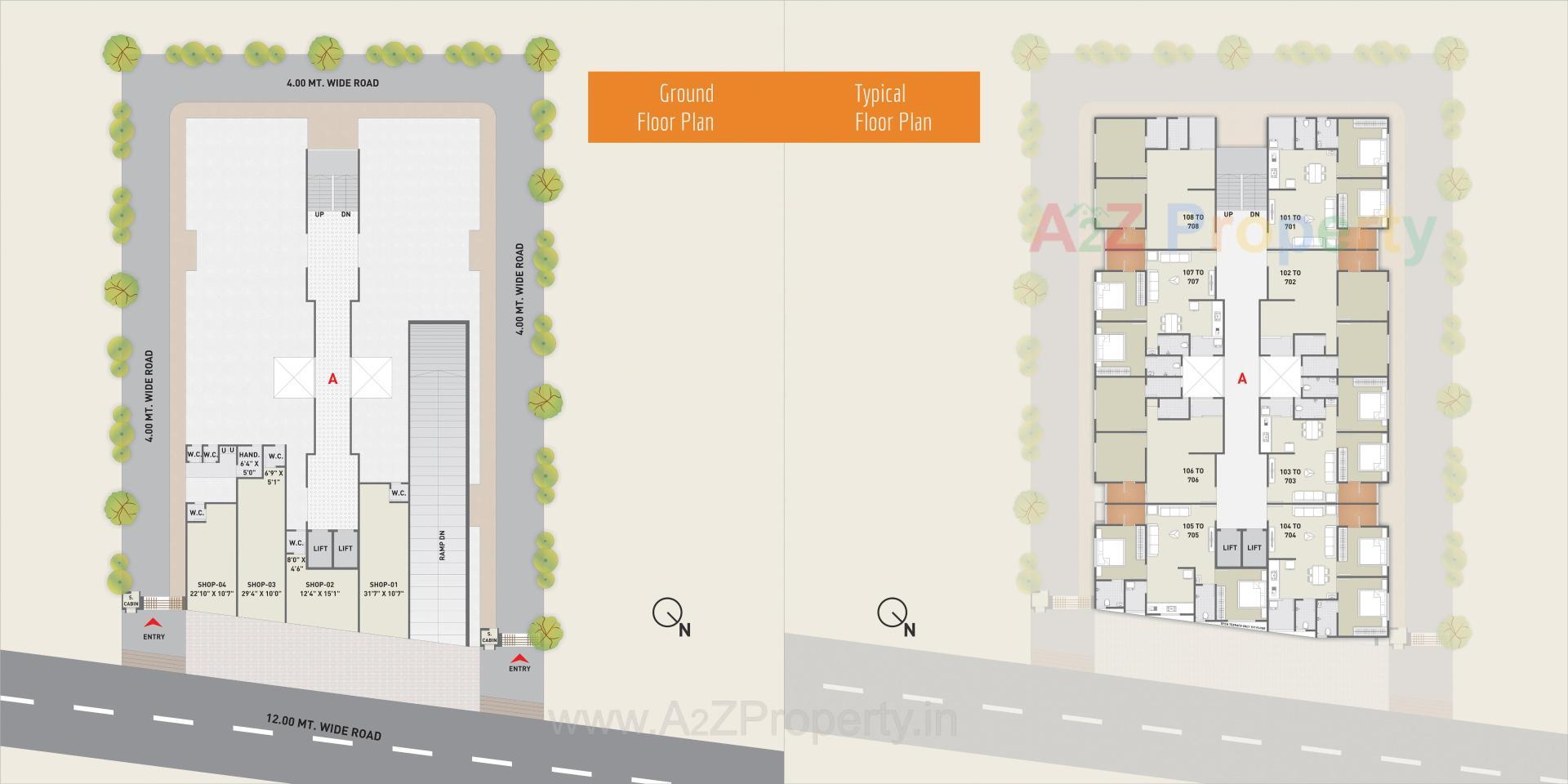 Layout of real estate project Shree Kunj Heights located at Naroda, Ahmedabad, Gujarat